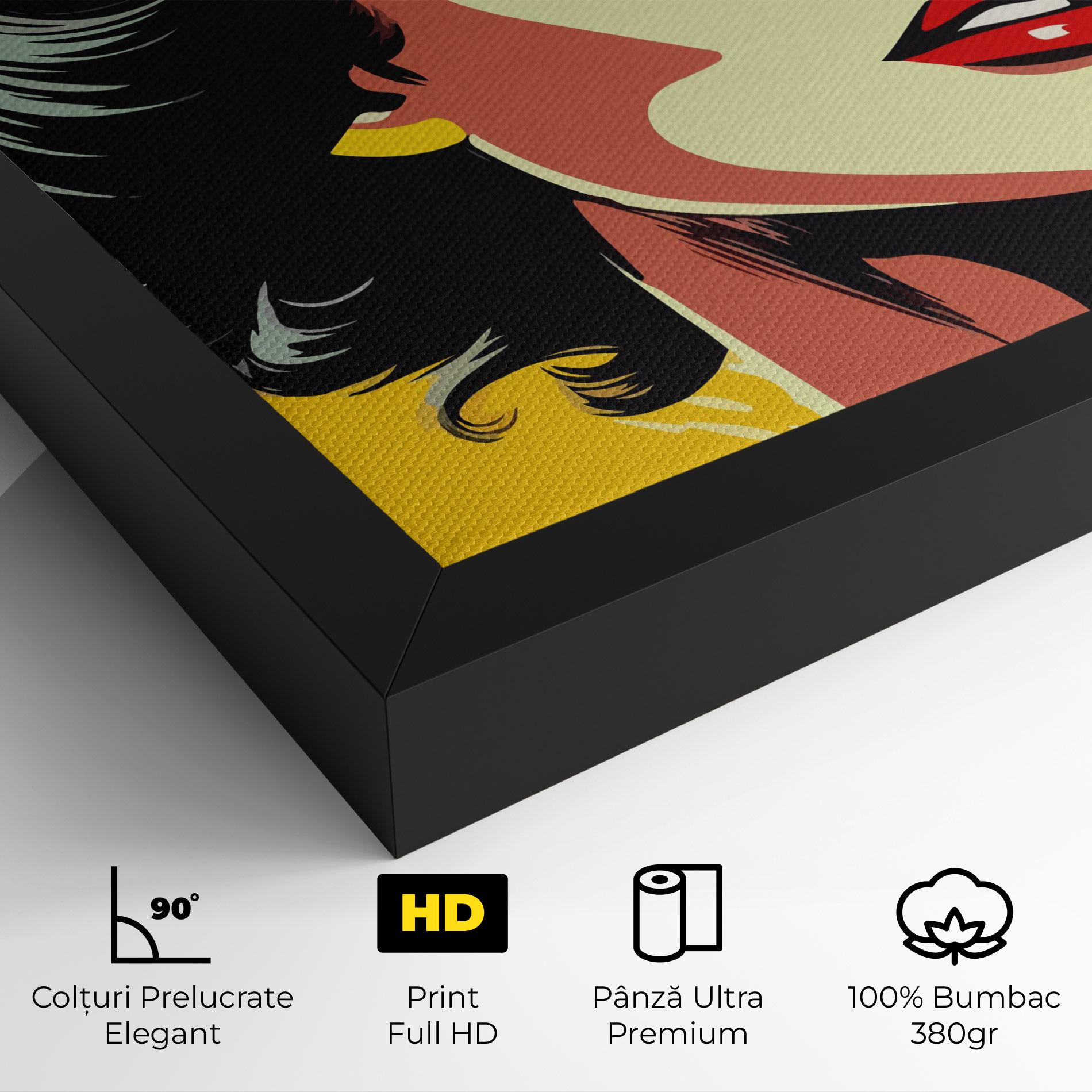 Tablou Canvas Pop Art Pretty Lady mockup 4