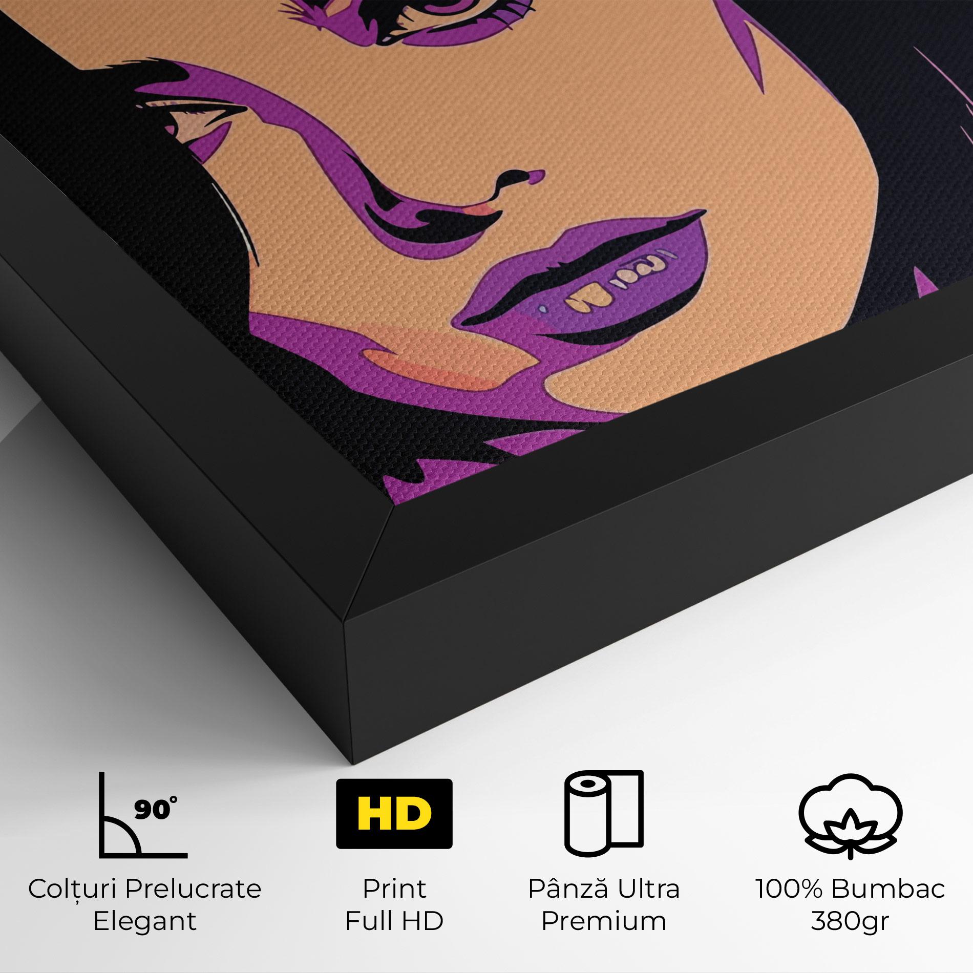 Tablou Canvas Pop Purple Woman mockup 4