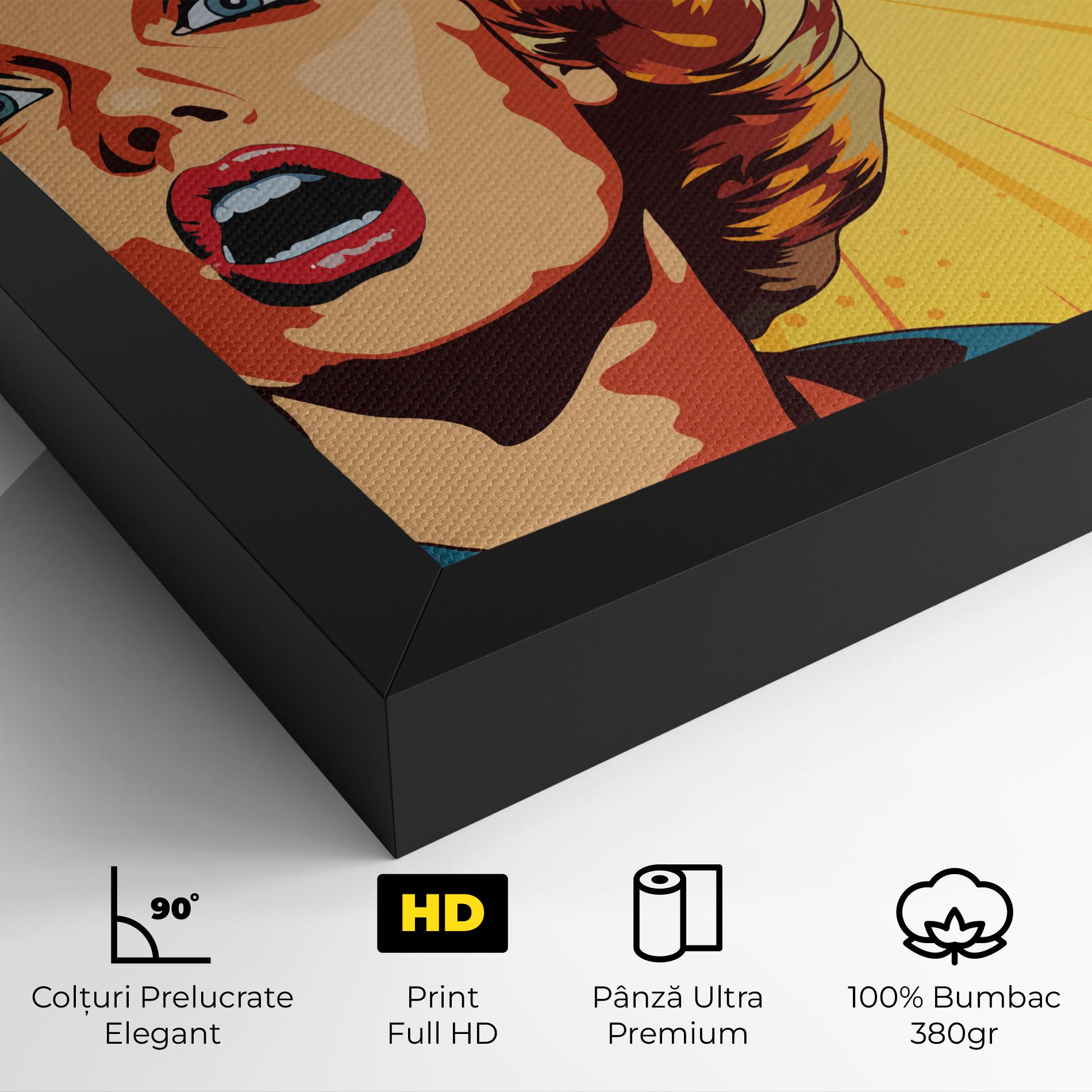 Tablou Canvas Surprised Blonde Lady mockup 4
