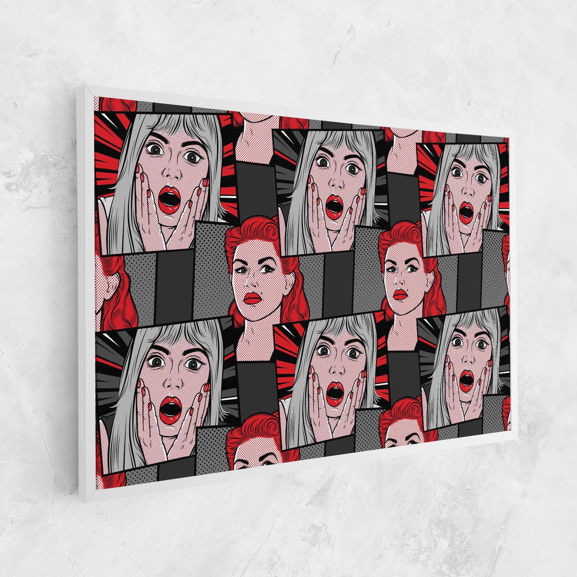 Tablou Canvas Grey Red Pop Art mockup 1