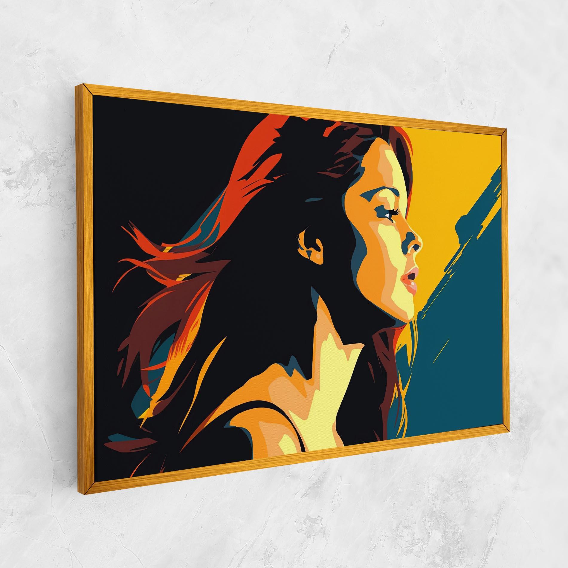 Tablou Canvas Blue Yellow Pop Art mockup 1