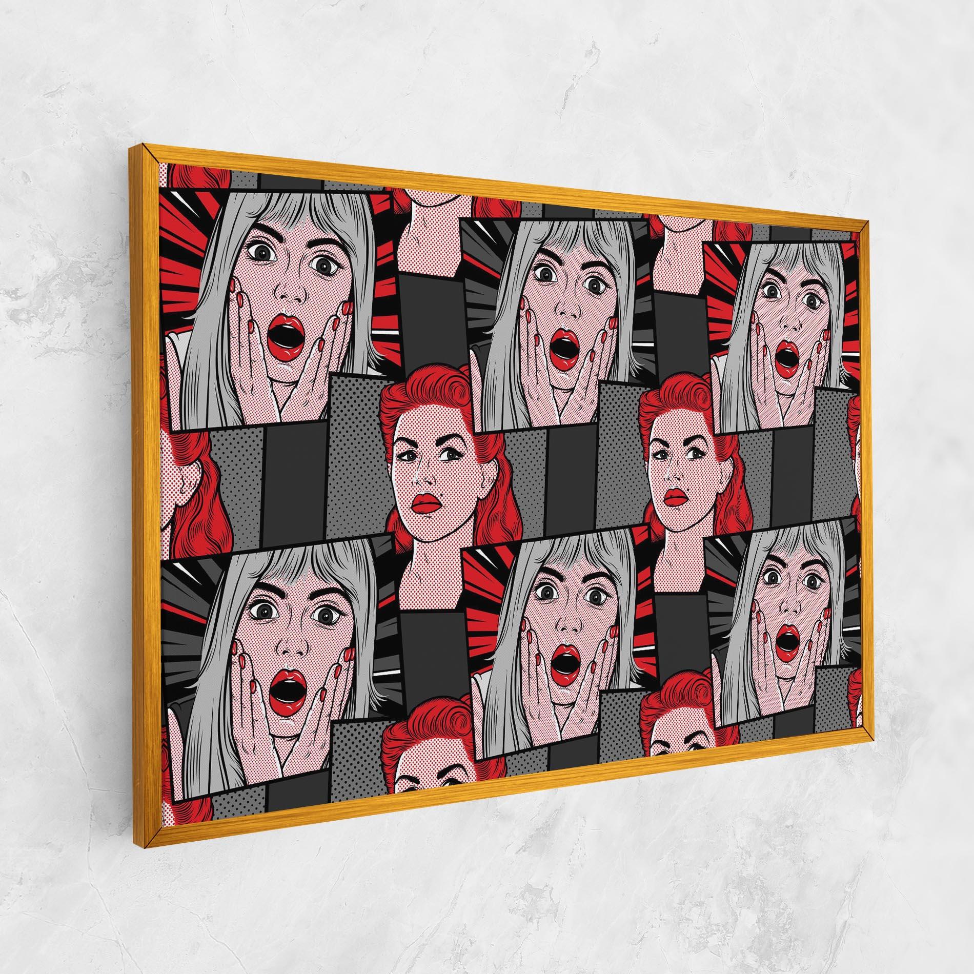 Tablou Canvas Grey Red Pop Art mockup 1