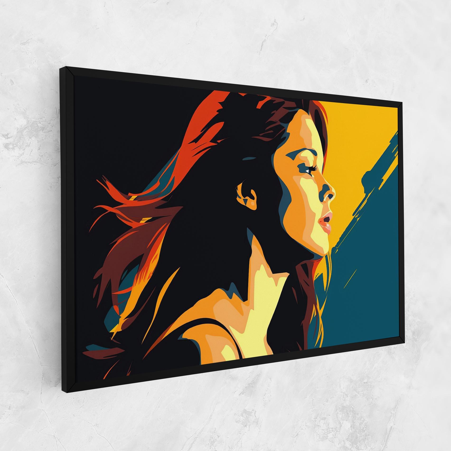 Tablou Canvas Blue Yellow Pop Art mockup 1