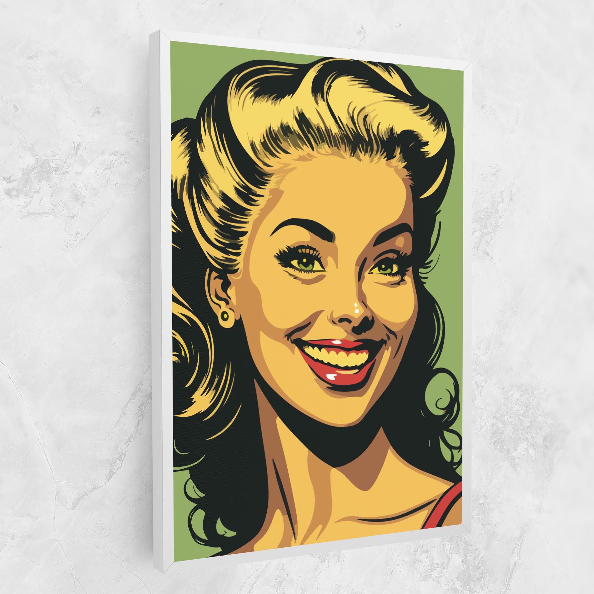 Tablou Canvas Green Light Pop Lady mockup 1