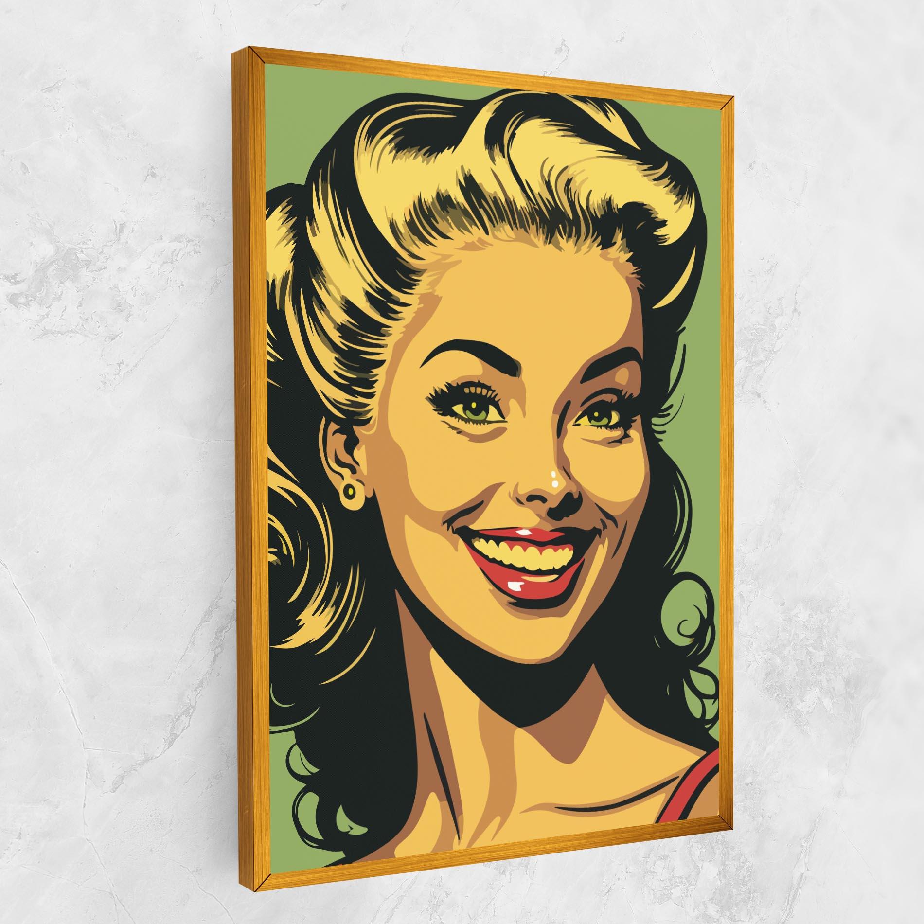 Tablou Canvas Green Light Pop Lady mockup 1