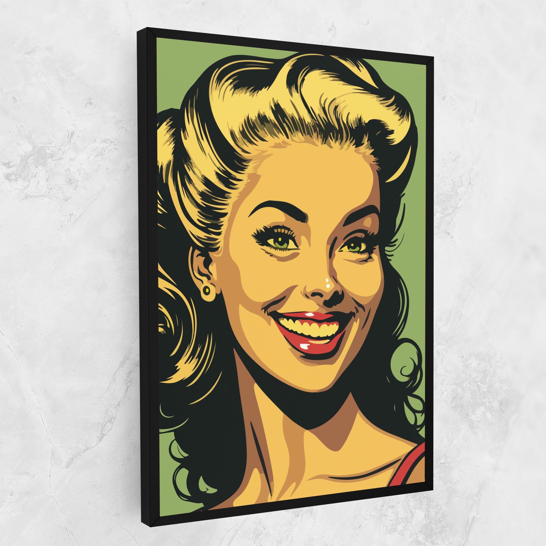 Tablou Canvas Green Light Pop Lady mockup 1