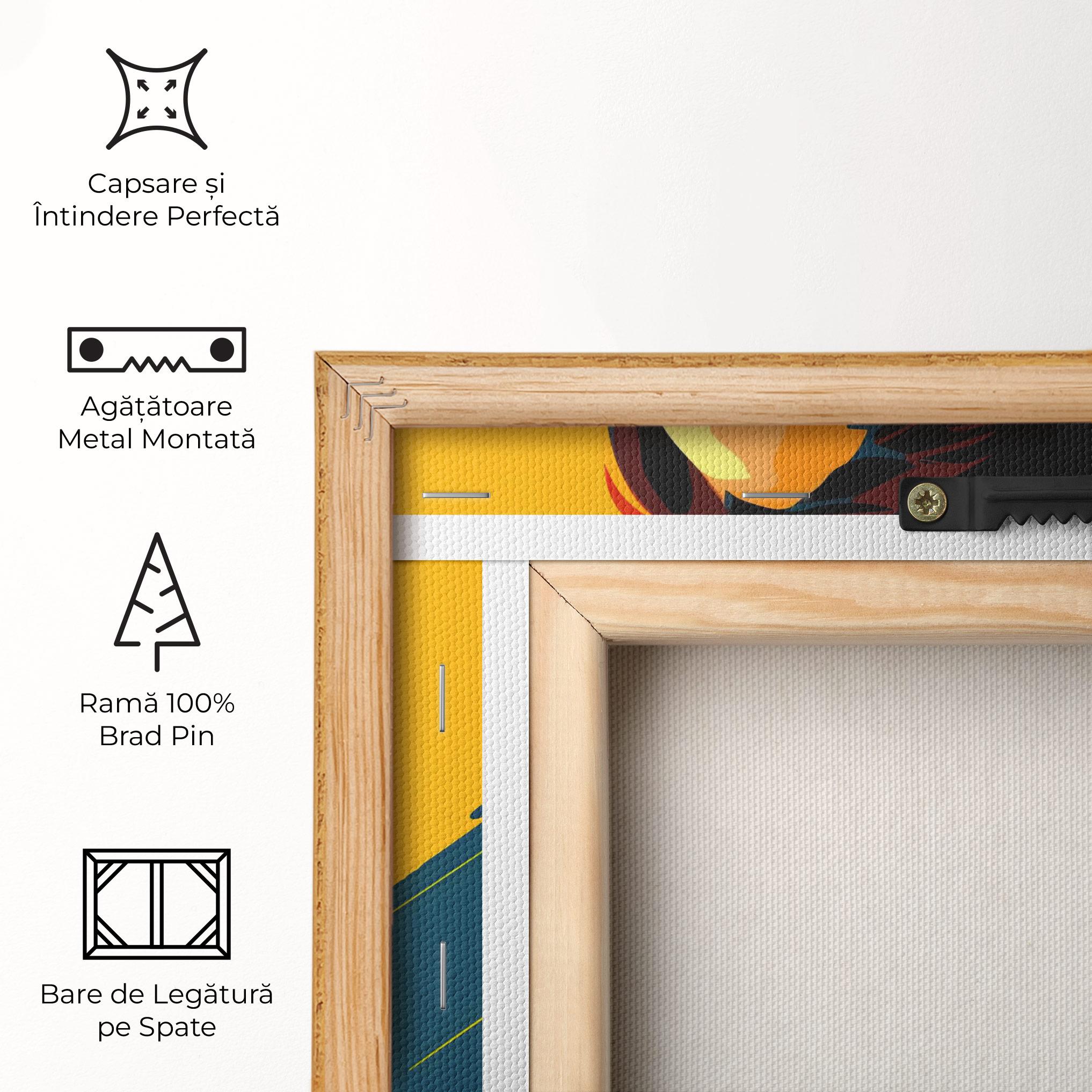 Tablou Canvas Blue Yellow Pop Art mockup 5