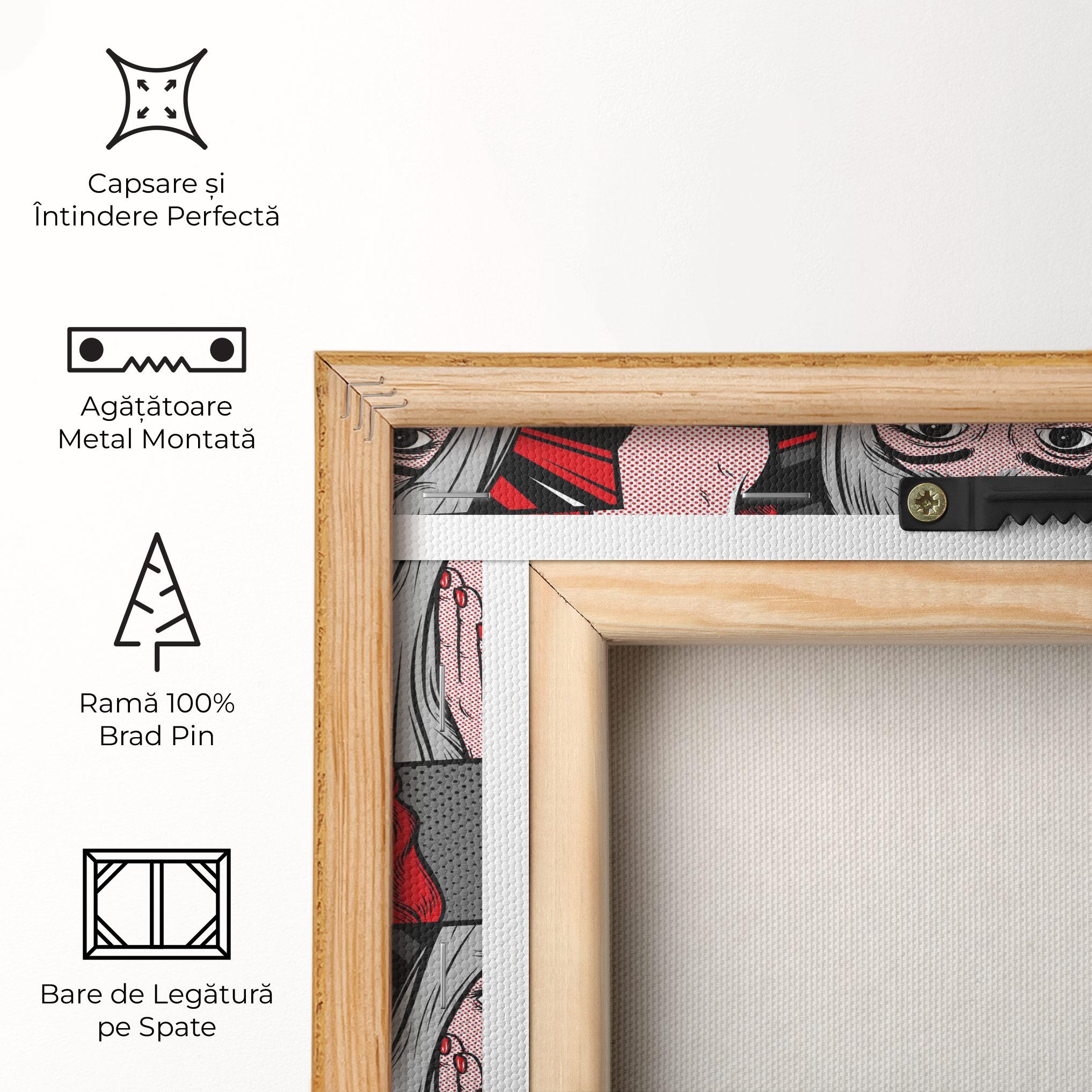 Tablou Canvas Grey Red Pop Art mockup 5