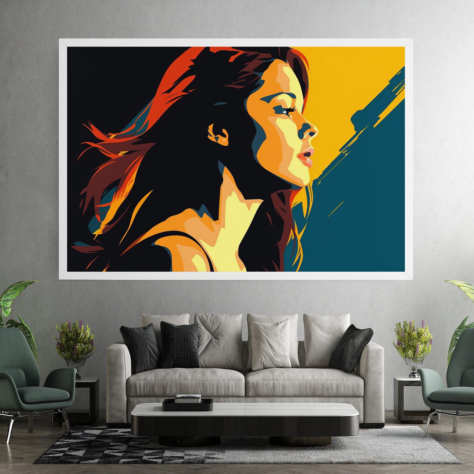 Tablou Canvas Blue Yellow Pop Art mockup 7