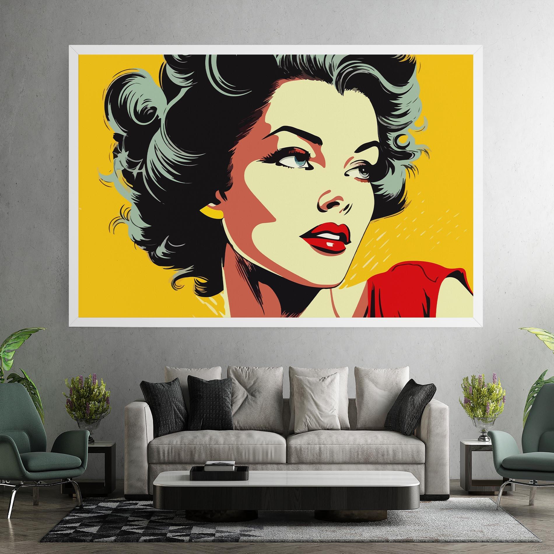 Tablou Canvas Pop Art Pretty Lady mockup 7