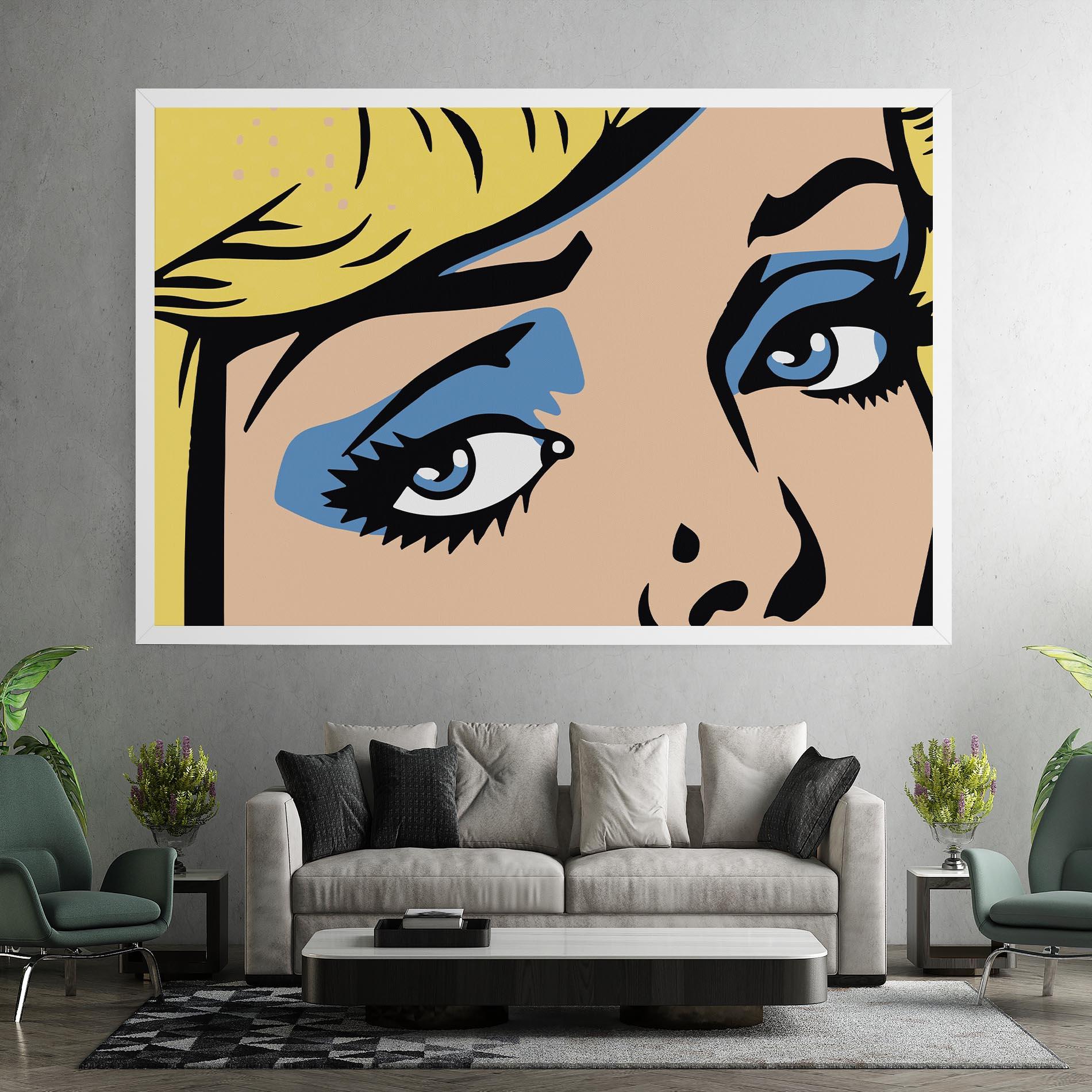 Tablou Canvas Pop Blue Makeup mockup 7
