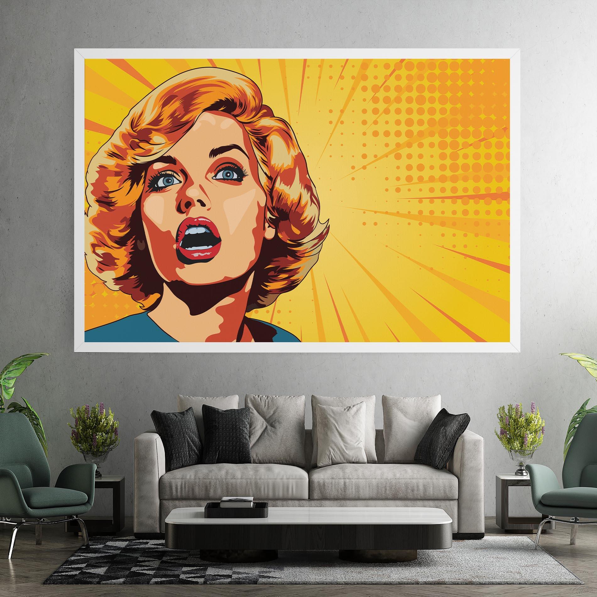 Tablou Canvas Surprised Blonde Lady mockup 7