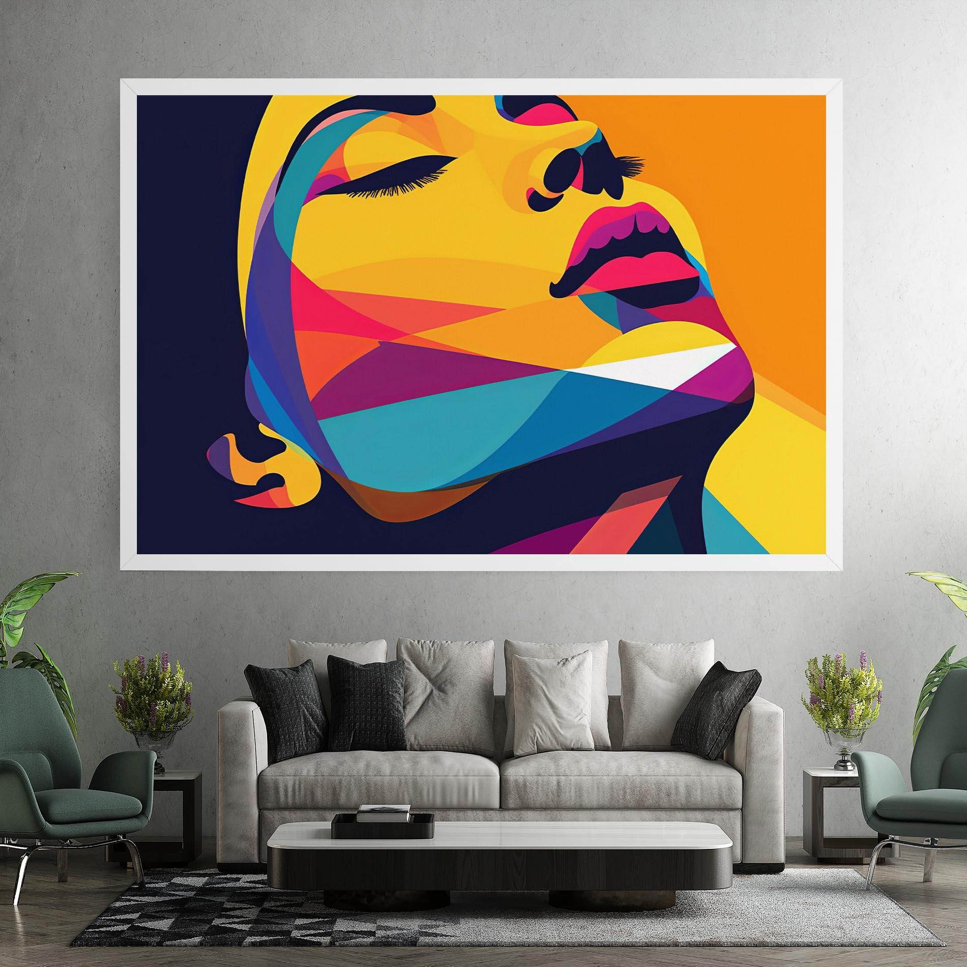 Tablou Canvas Yellow Pop Face mockup 7