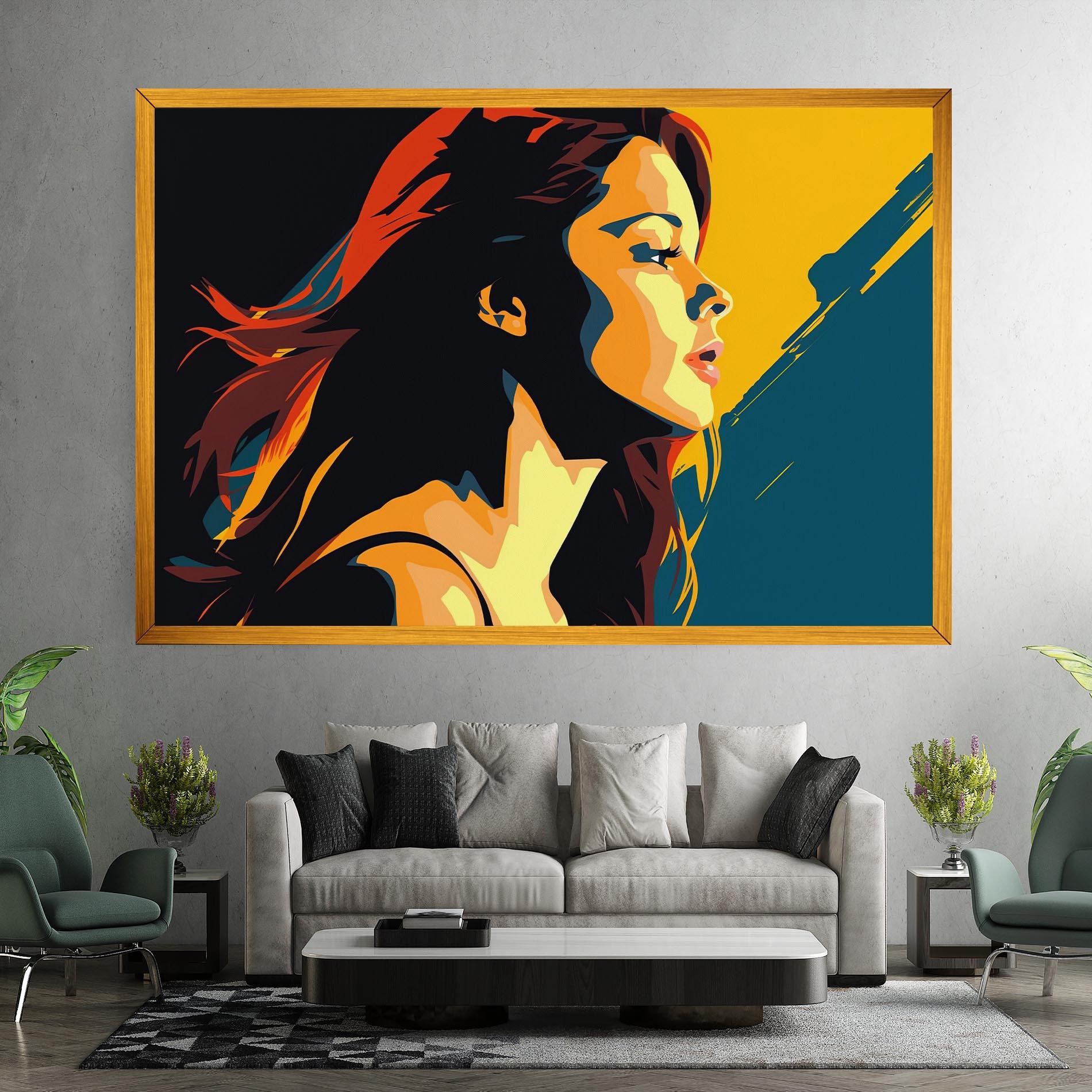 Tablou Canvas Blue Yellow Pop Art mockup 7