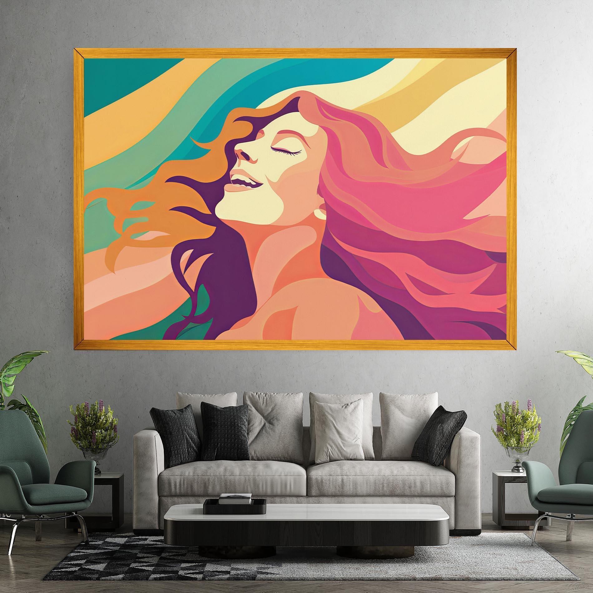 Tablou Canvas Pink Pop Hair mockup 7