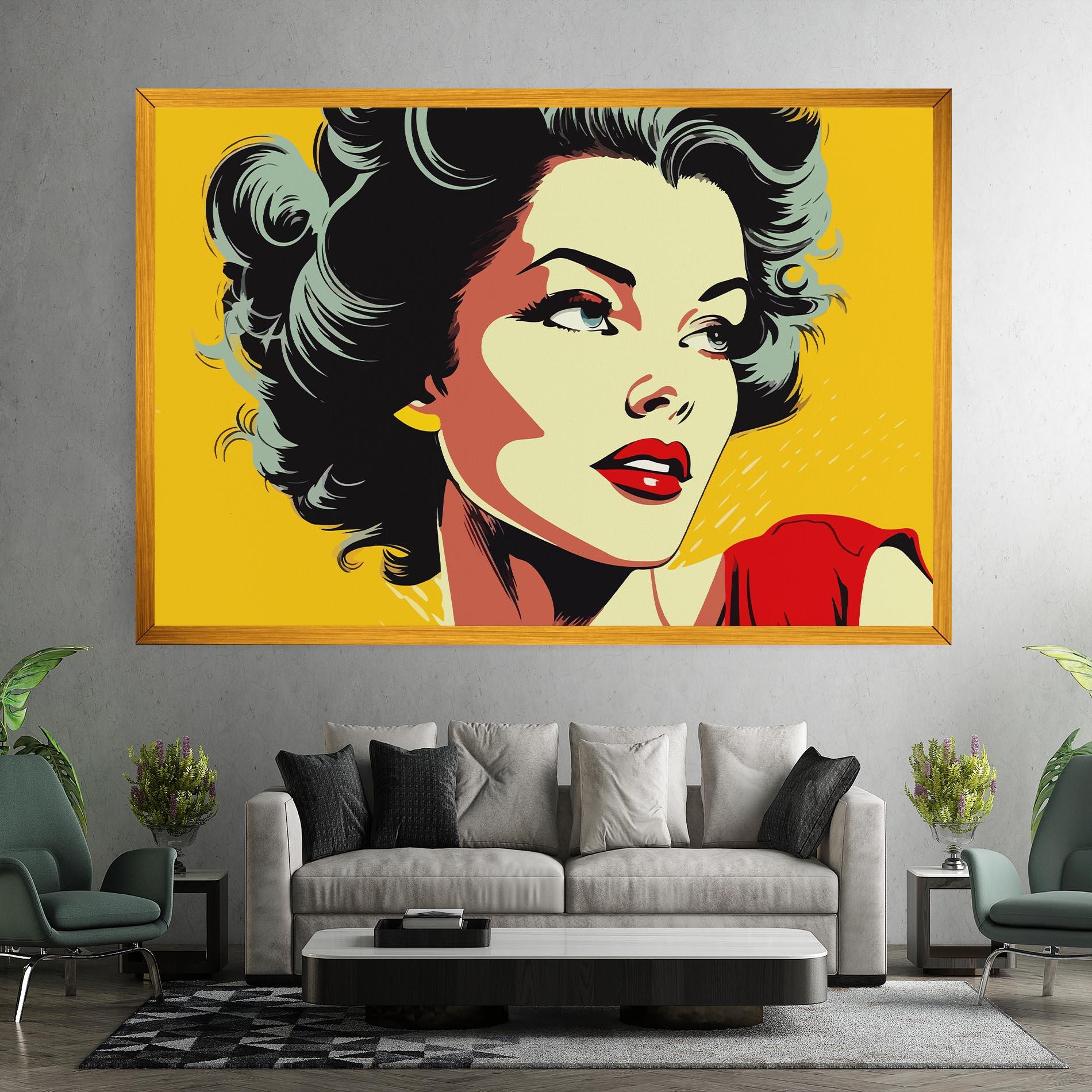 Tablou Canvas Pop Art Pretty Lady mockup 7