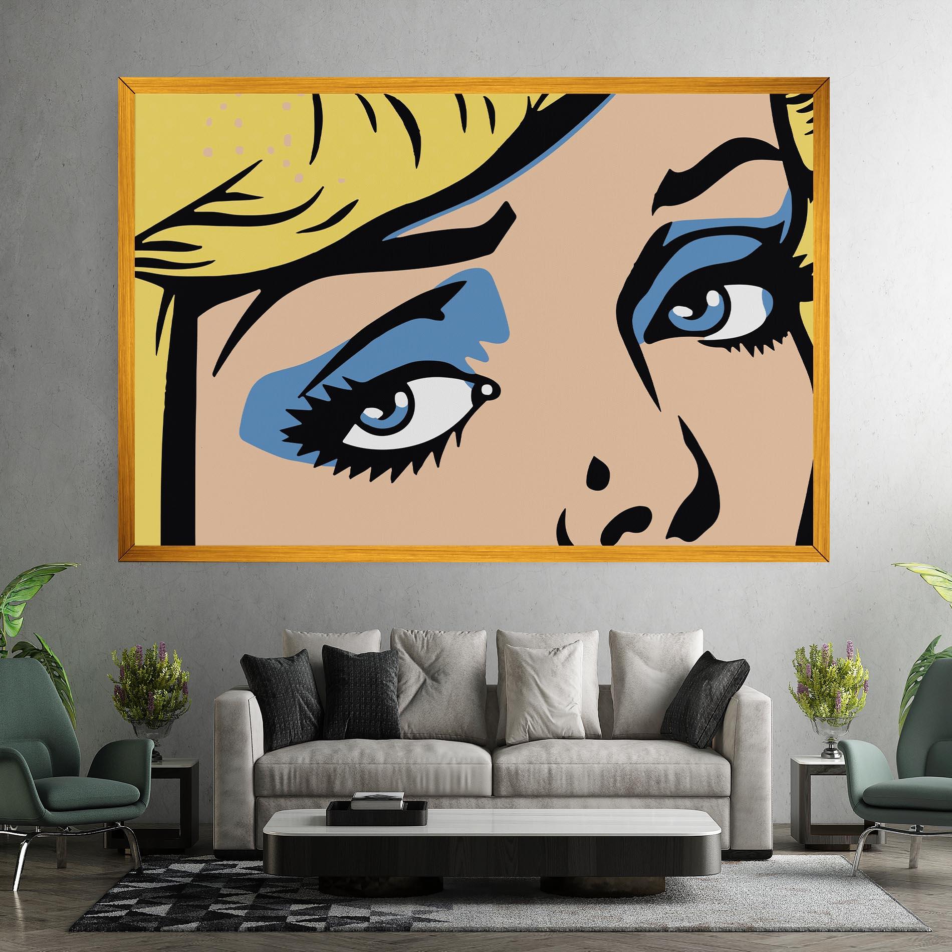 Tablou Canvas Pop Blue Makeup mockup 7