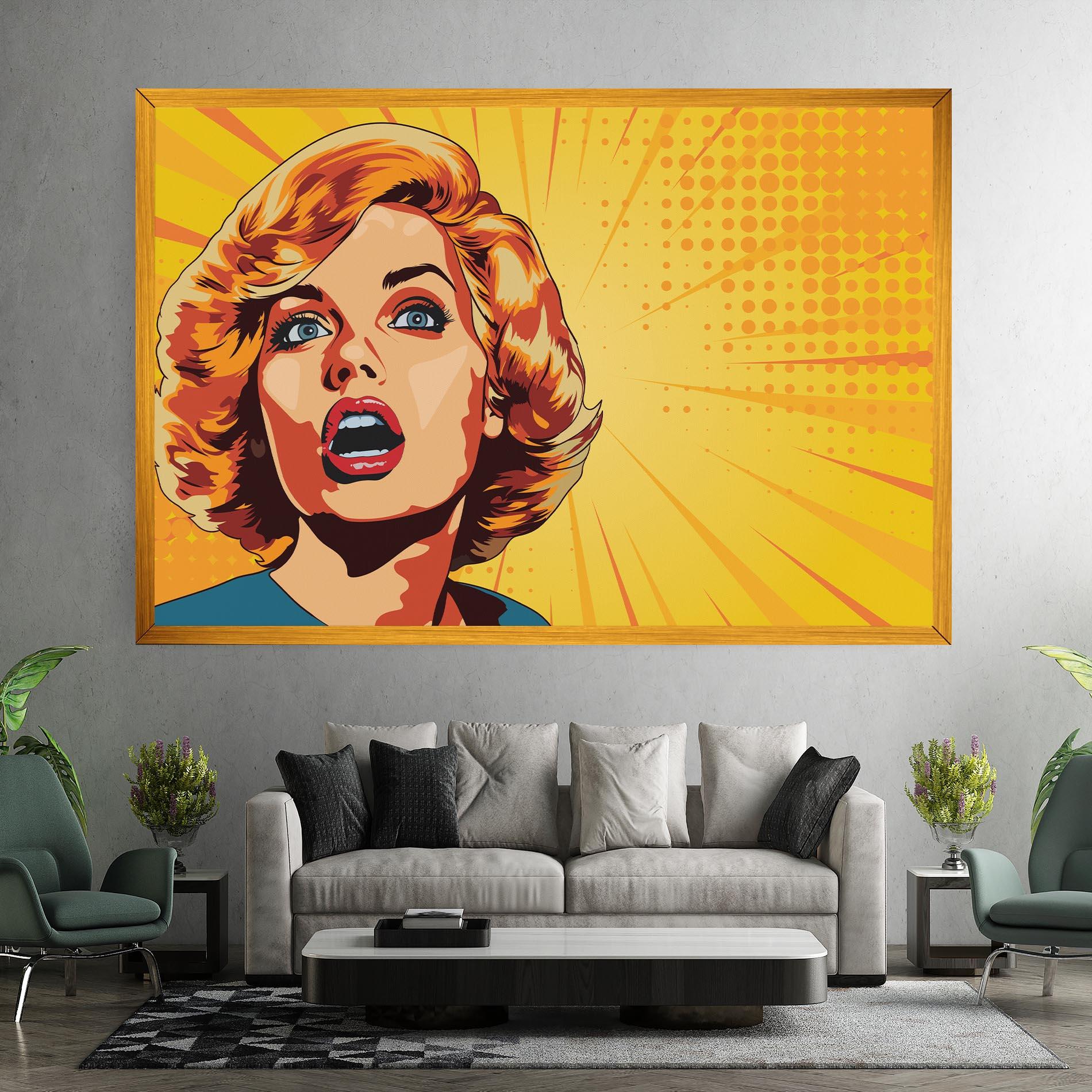 Tablou Canvas Surprised Blonde Lady mockup 7