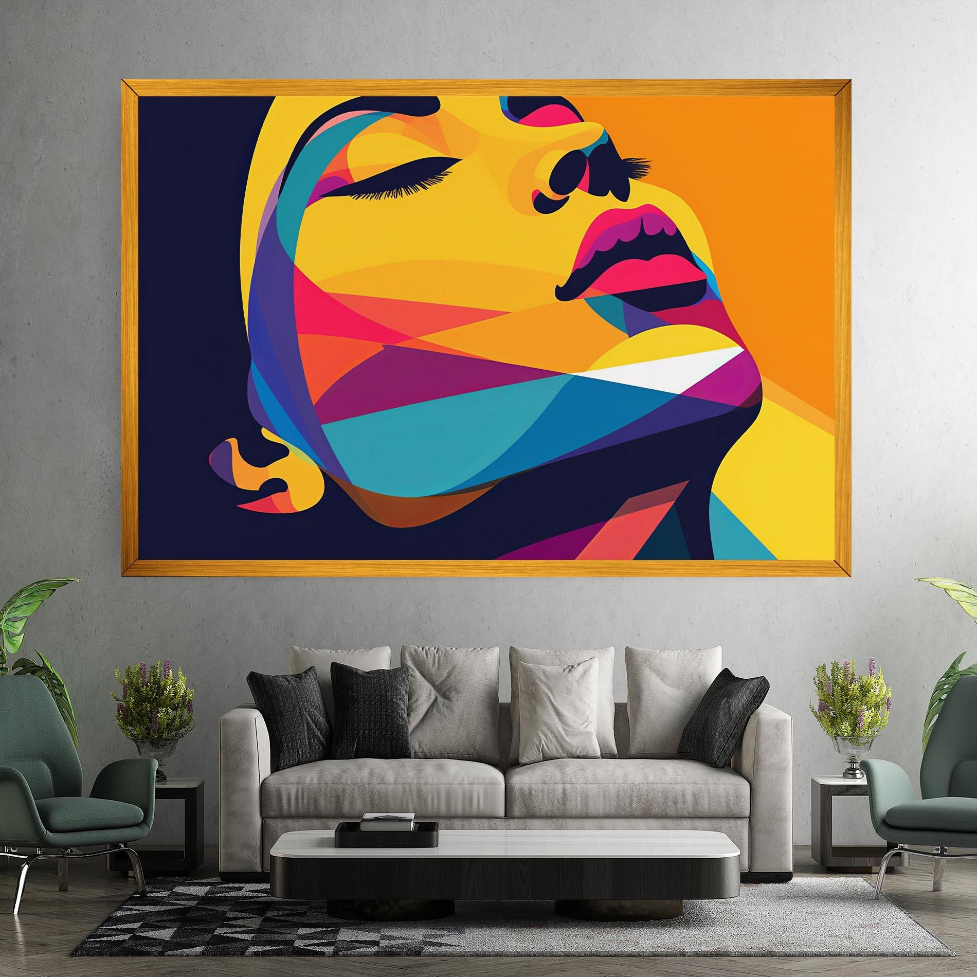 Tablou Canvas Yellow Pop Face mockup 7