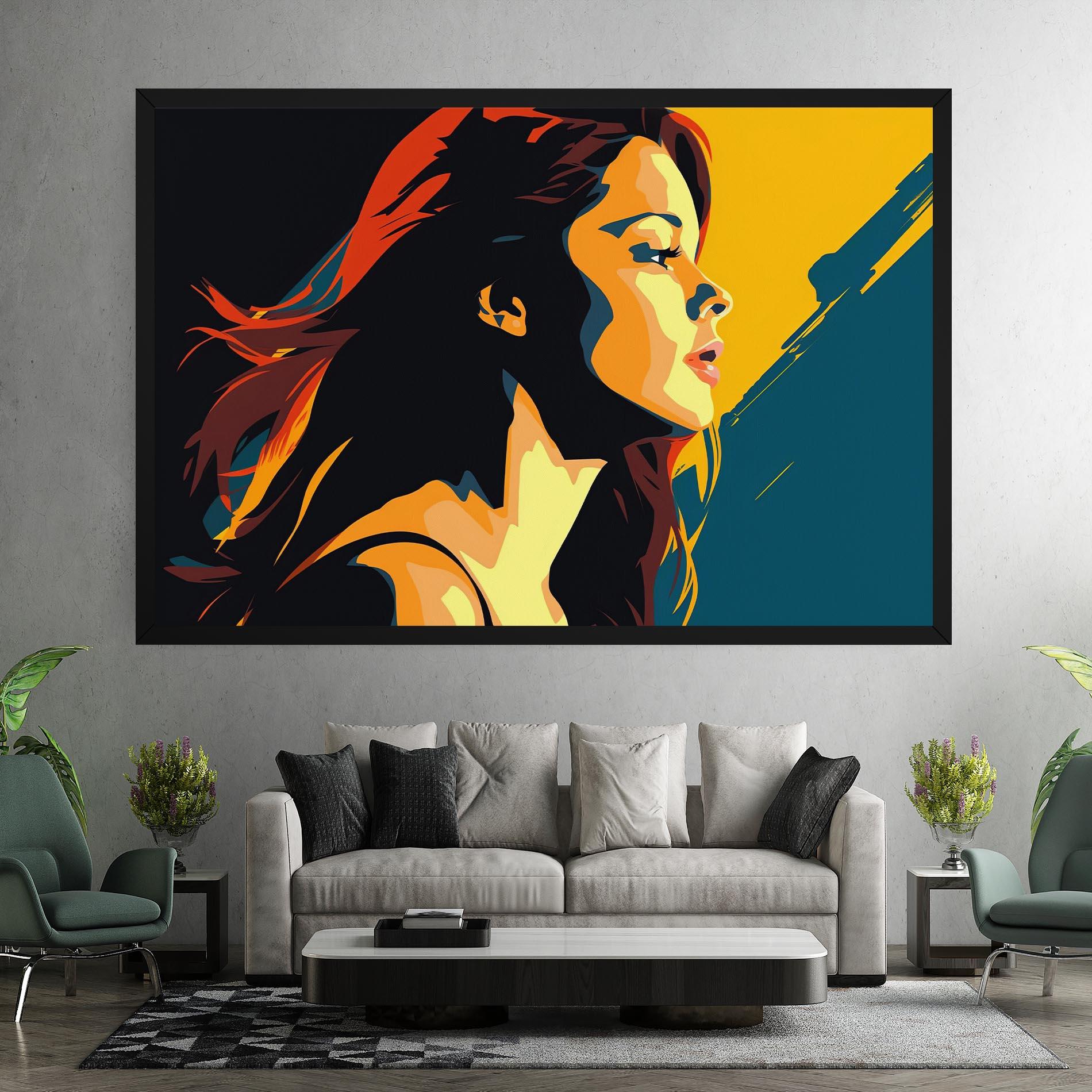 Tablou Canvas Blue Yellow Pop Art mockup 7