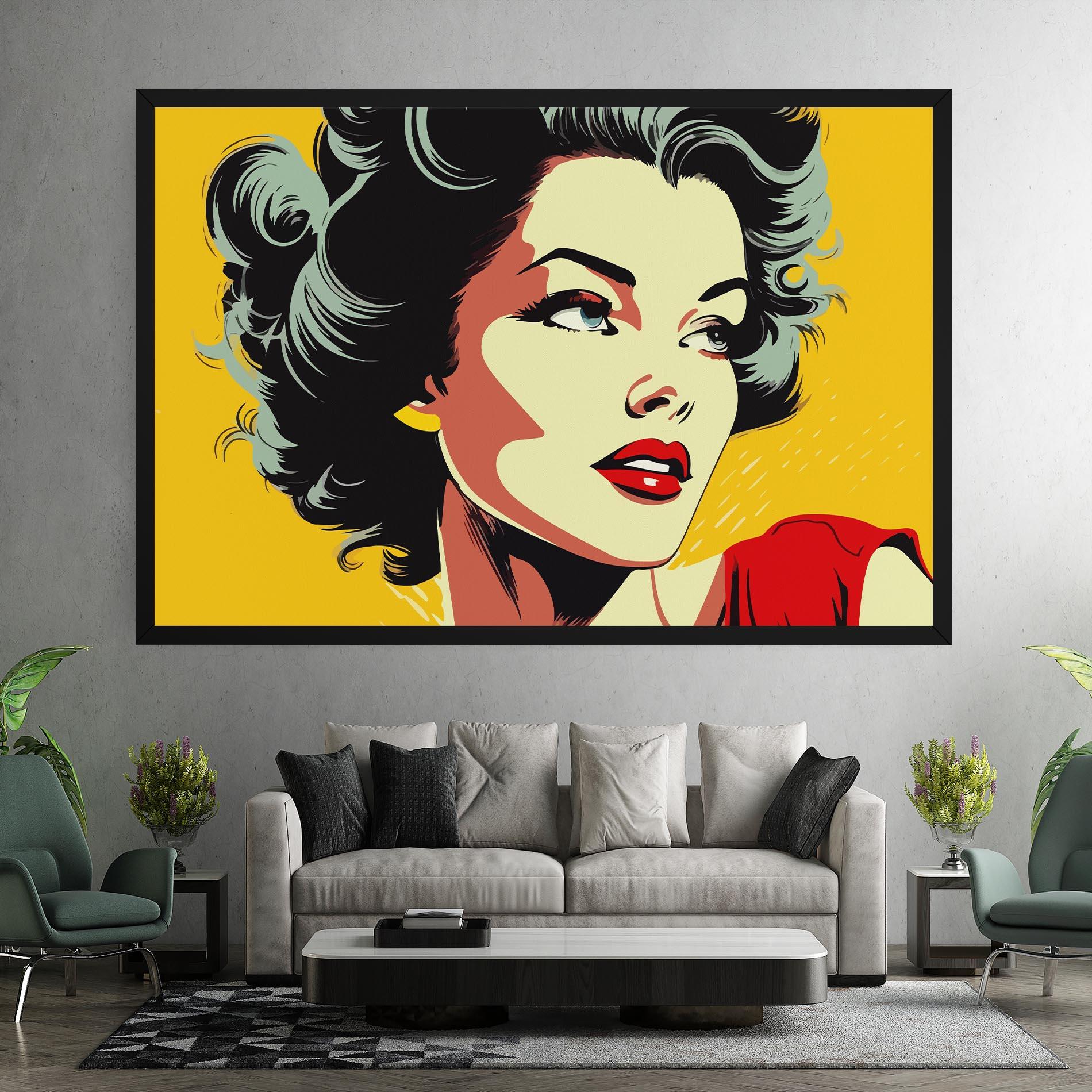Tablou Canvas Pop Art Pretty Lady mockup 7