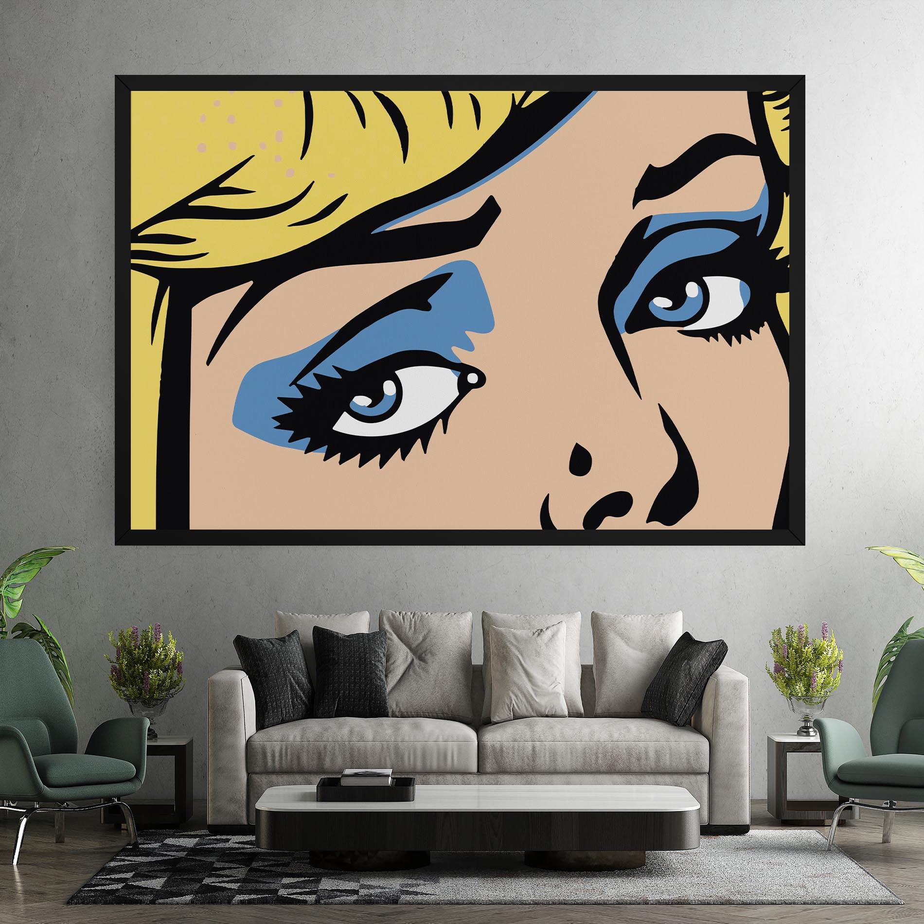 Tablou Canvas Pop Blue Makeup mockup 7