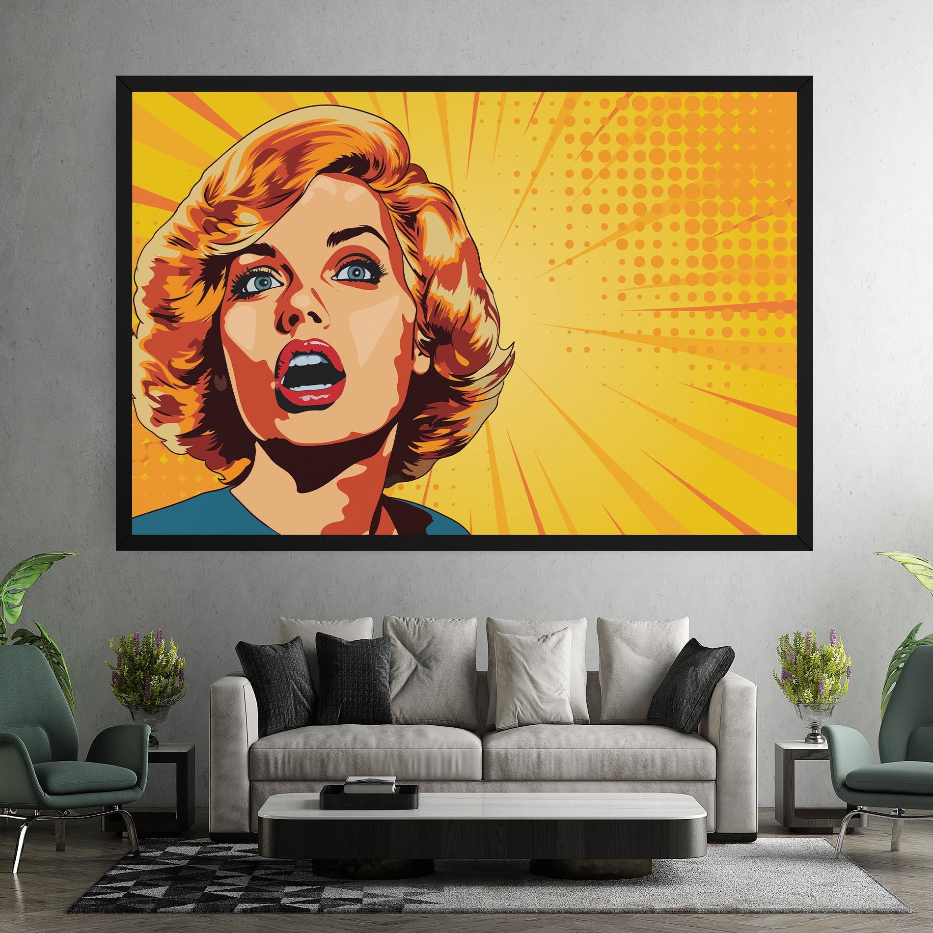 Tablou Canvas Surprised Blonde Lady mockup 7
