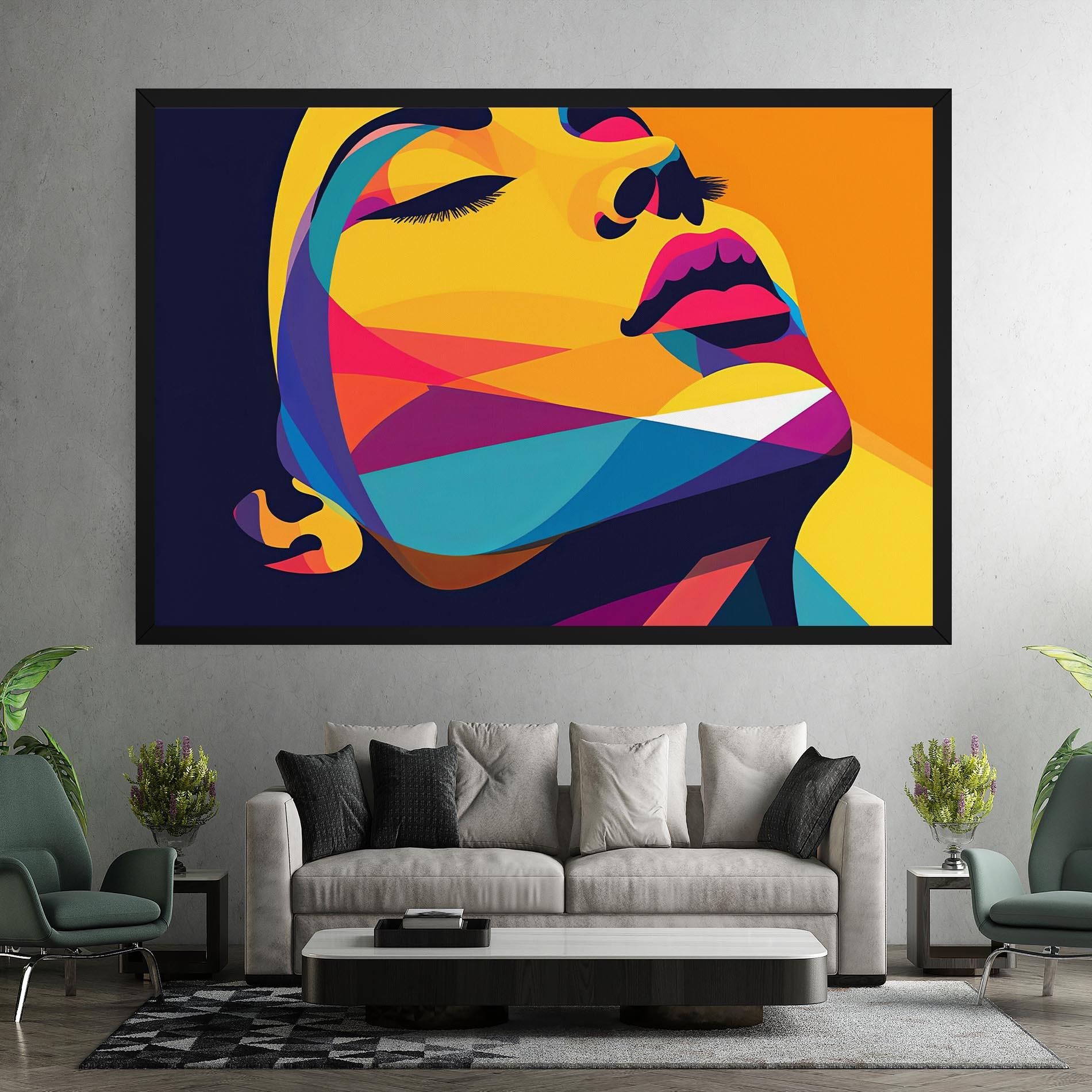 Tablou Canvas Yellow Pop Face mockup 7