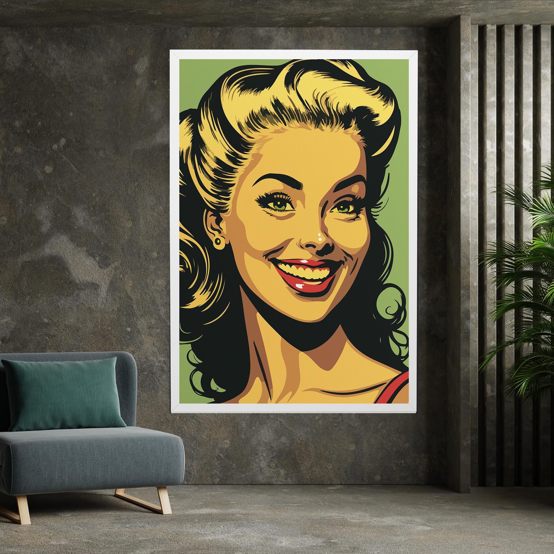 Tablou Canvas Green Light Pop Lady mockup 7