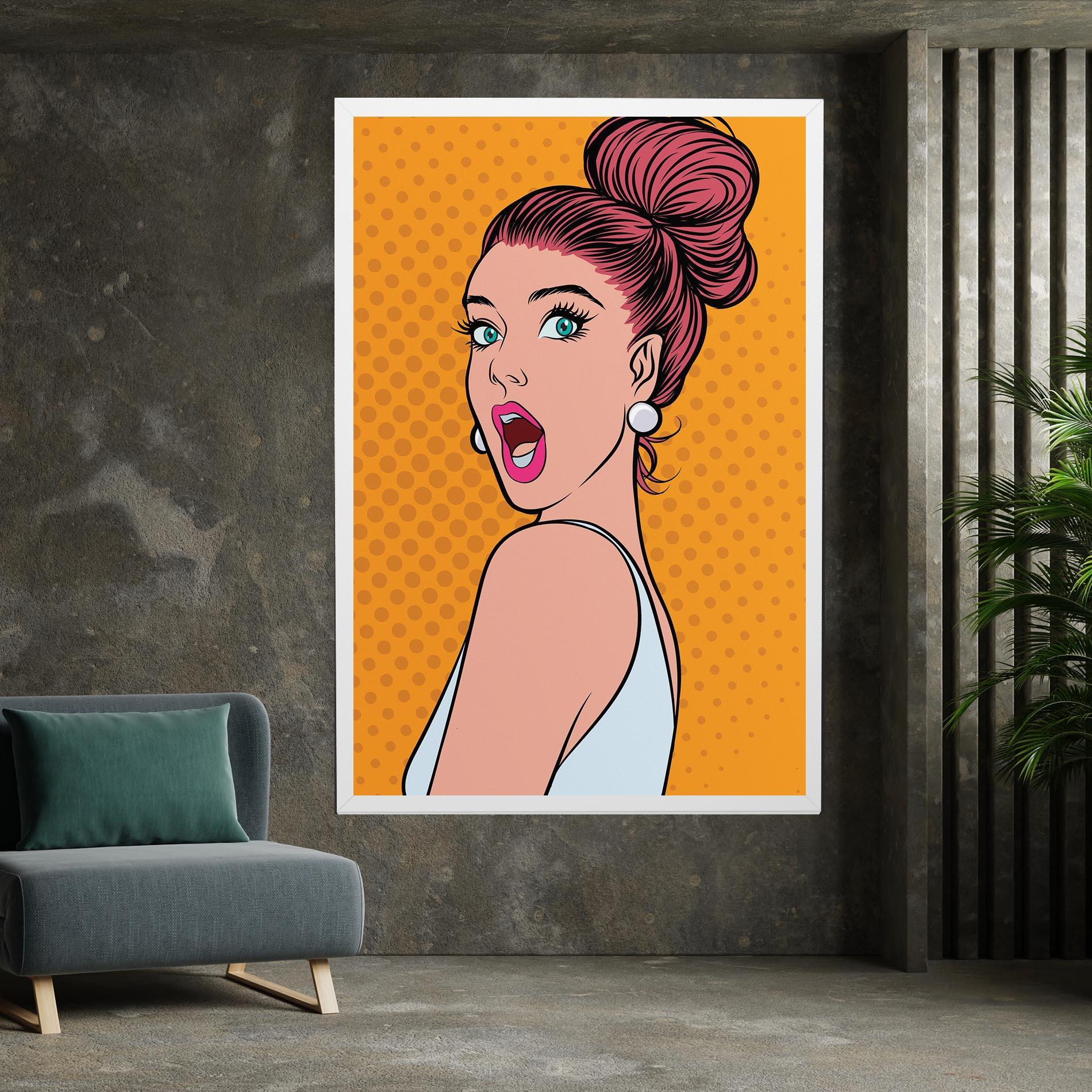 Tablou Canvas Pop Comic Lady mockup 7