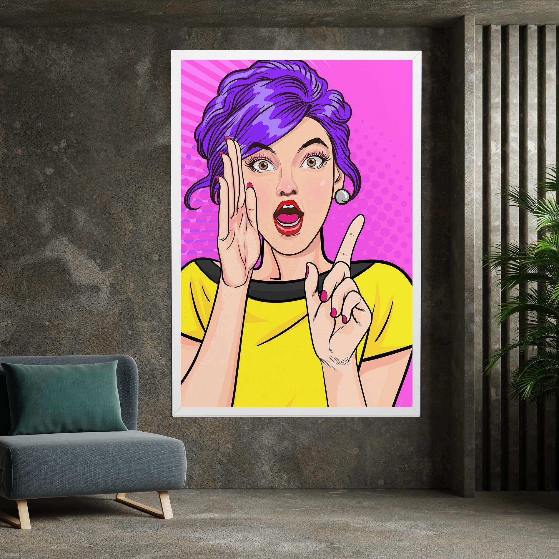 Tablou Canvas Surprised Pop Woman mockup 7