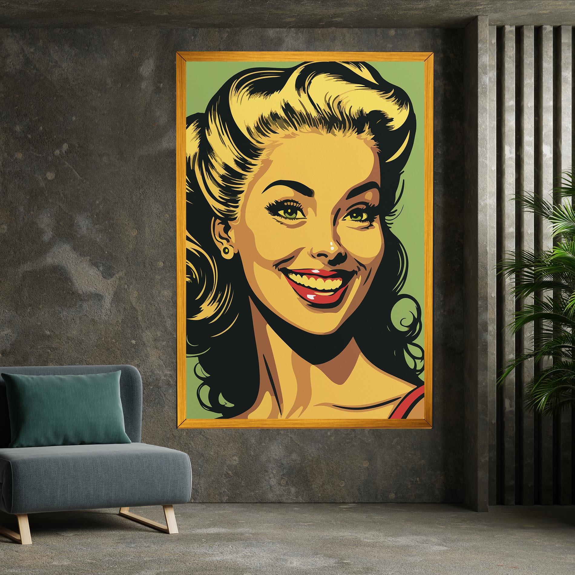 Tablou Canvas Green Light Pop Lady mockup 7