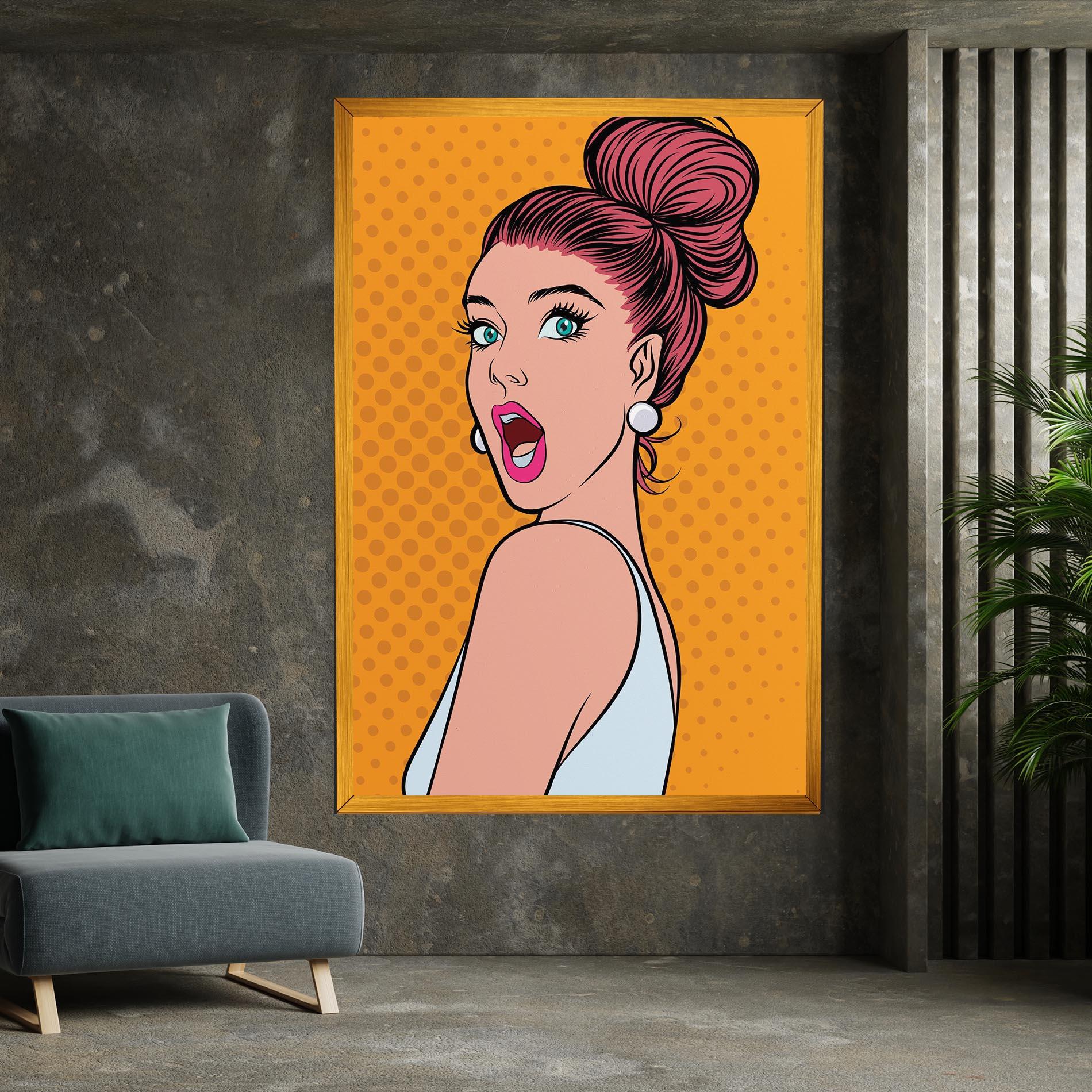 Tablou Canvas Pop Comic Lady mockup 7