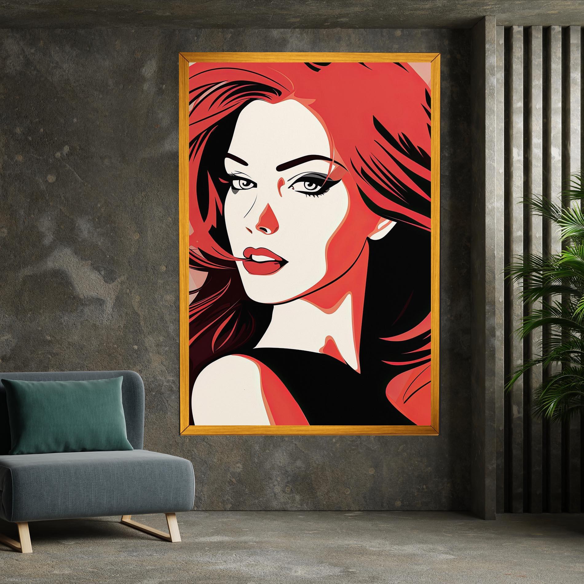 Tablou Canvas Red Hair Pop Art mockup 7