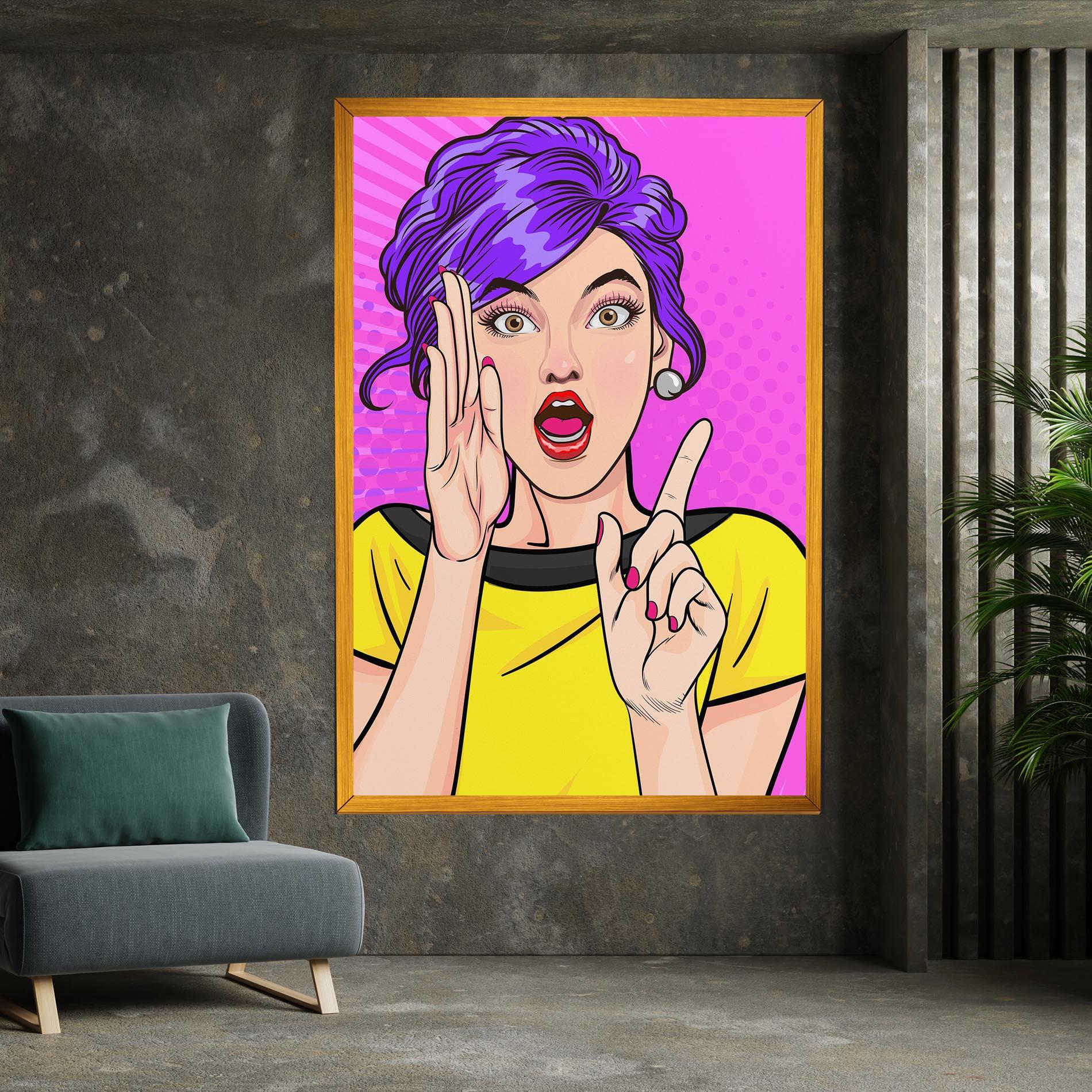 Tablou Canvas Surprised Pop Woman mockup 7