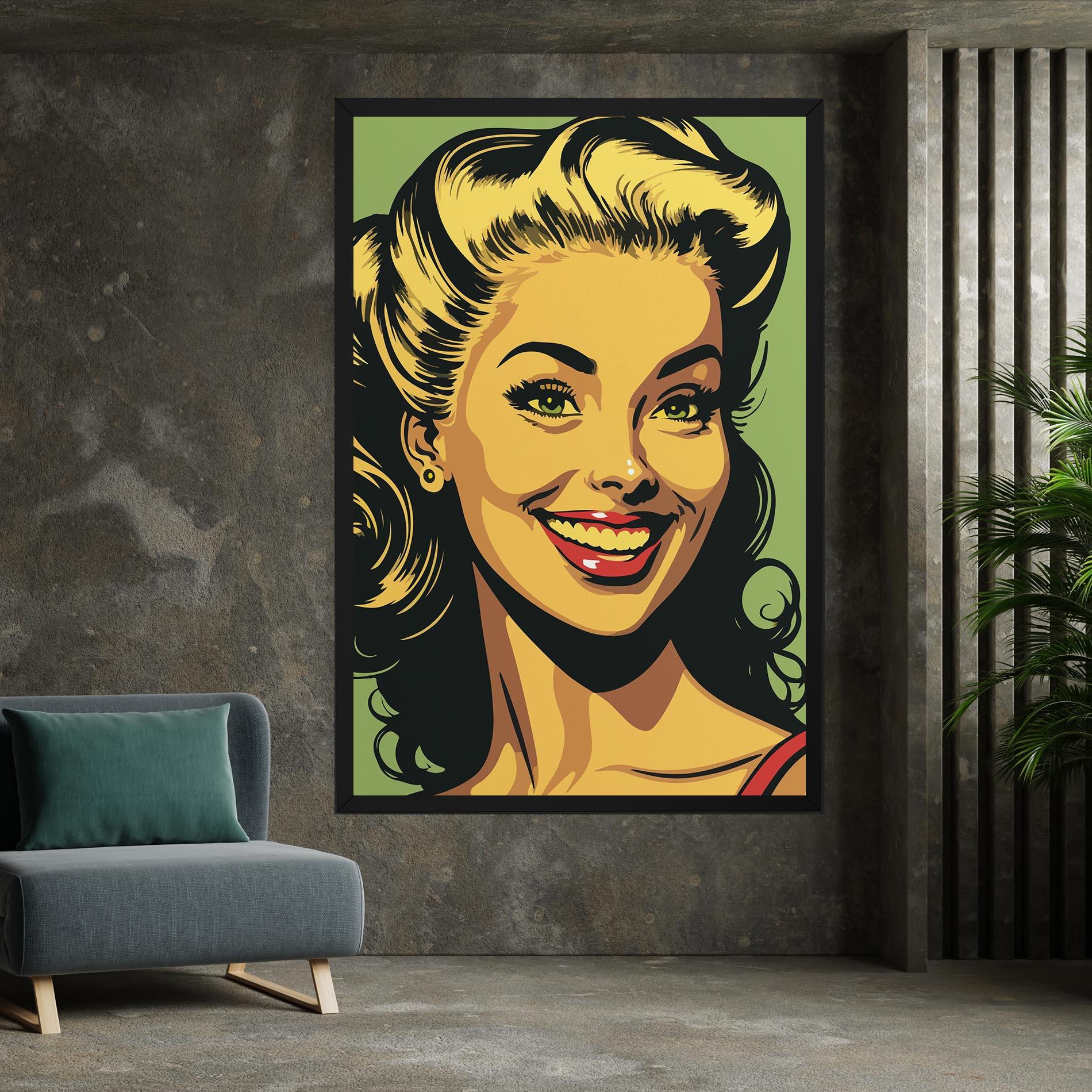 Tablou Canvas Green Light Pop Lady mockup 7