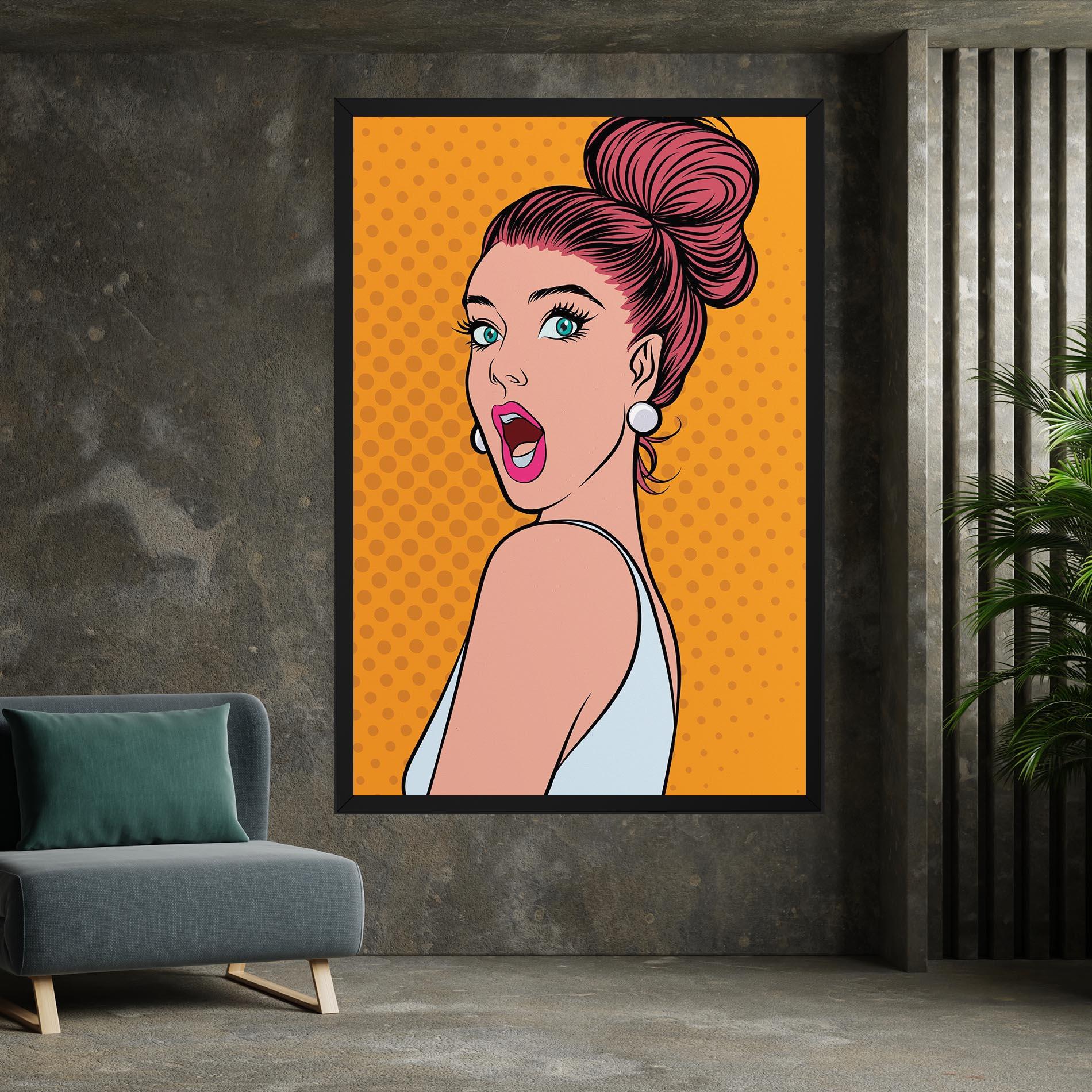 Tablou Canvas Pop Comic Lady mockup 7