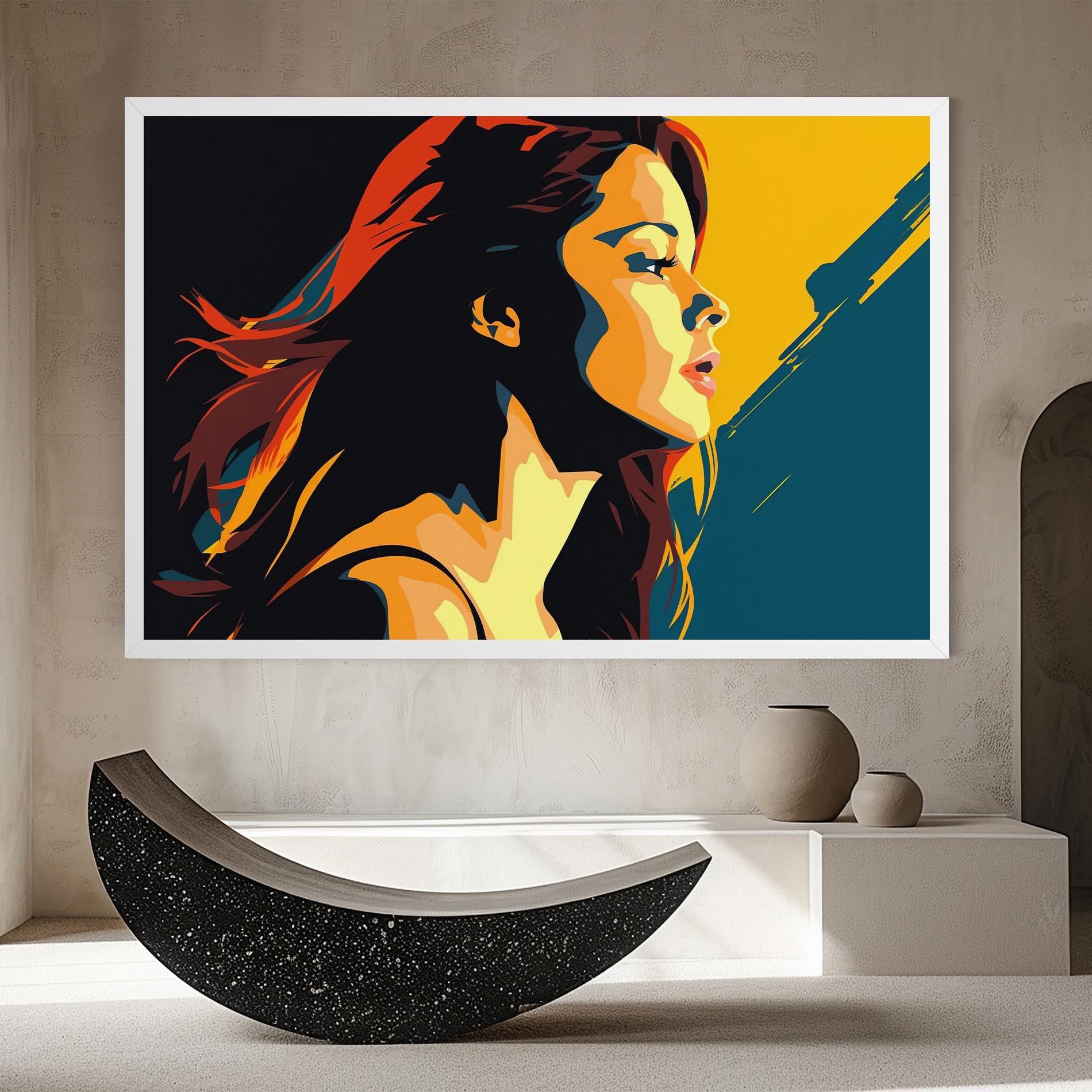 Tablou Canvas Blue Yellow Pop Art mockup 8