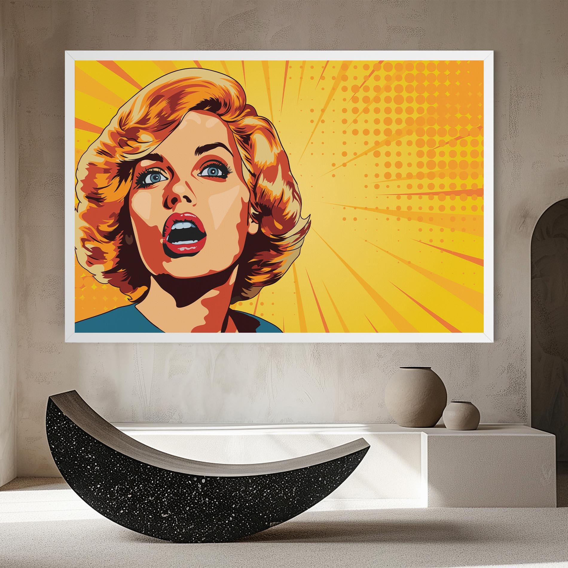 Tablou Canvas Surprised Blonde Lady mockup 8