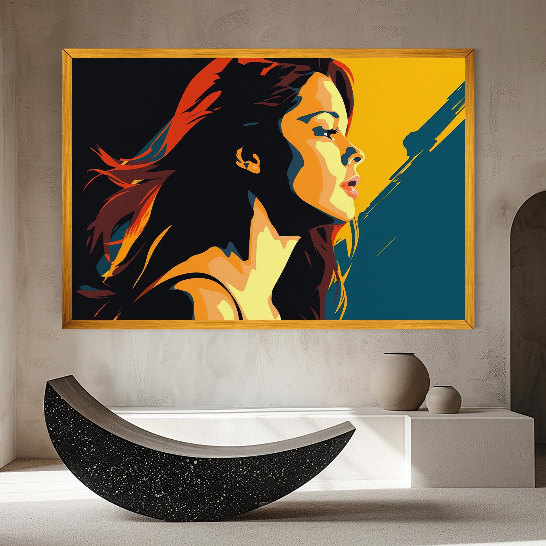 Tablou Canvas Blue Yellow Pop Art mockup 8