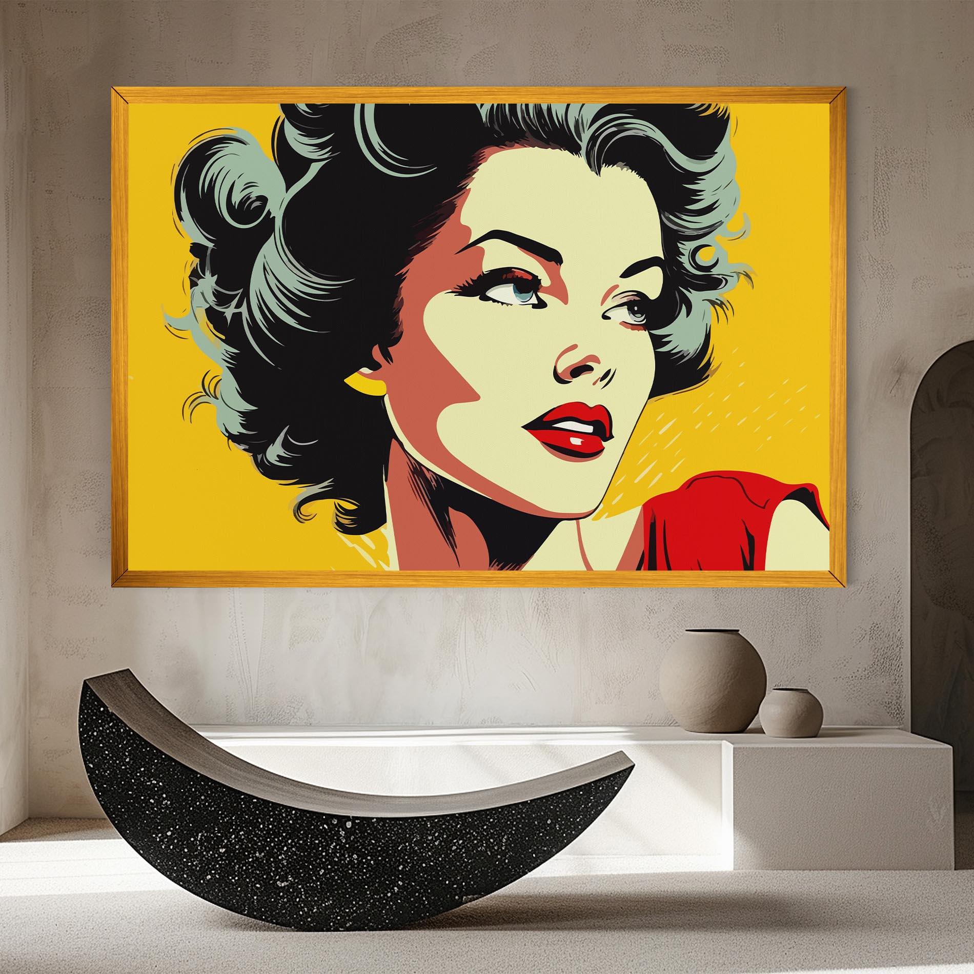 Tablou Canvas Pop Art Pretty Lady mockup 8