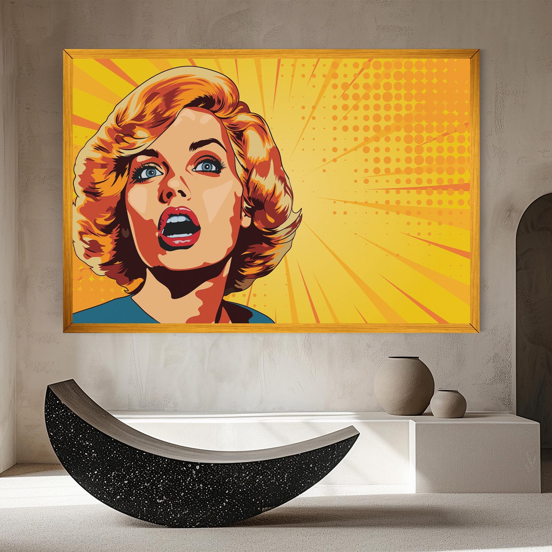 Tablou Canvas Surprised Blonde Lady mockup 8