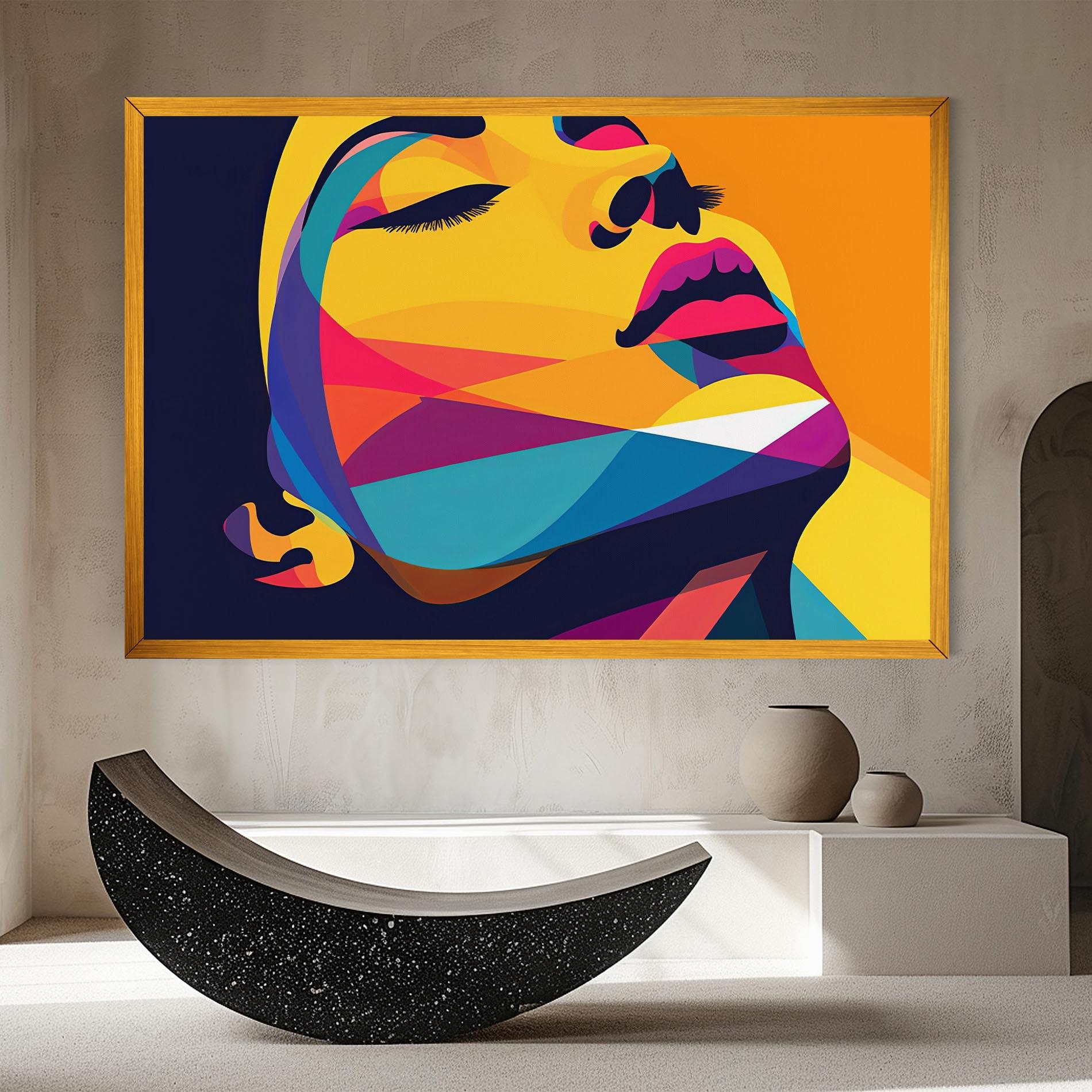 Tablou Canvas Yellow Pop Face mockup 8