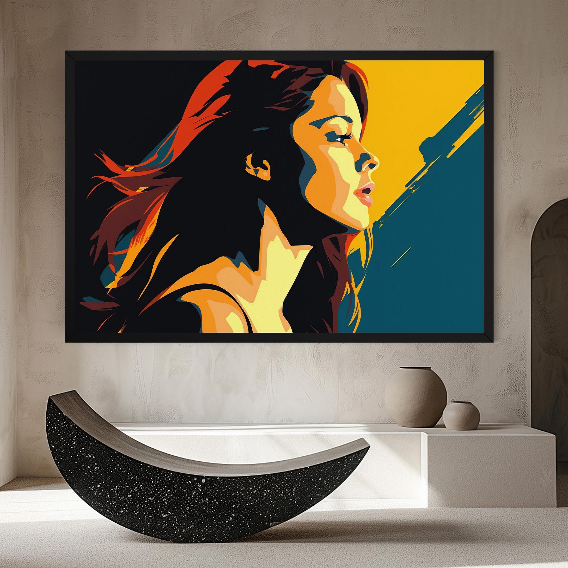 Tablou Canvas Blue Yellow Pop Art mockup 8