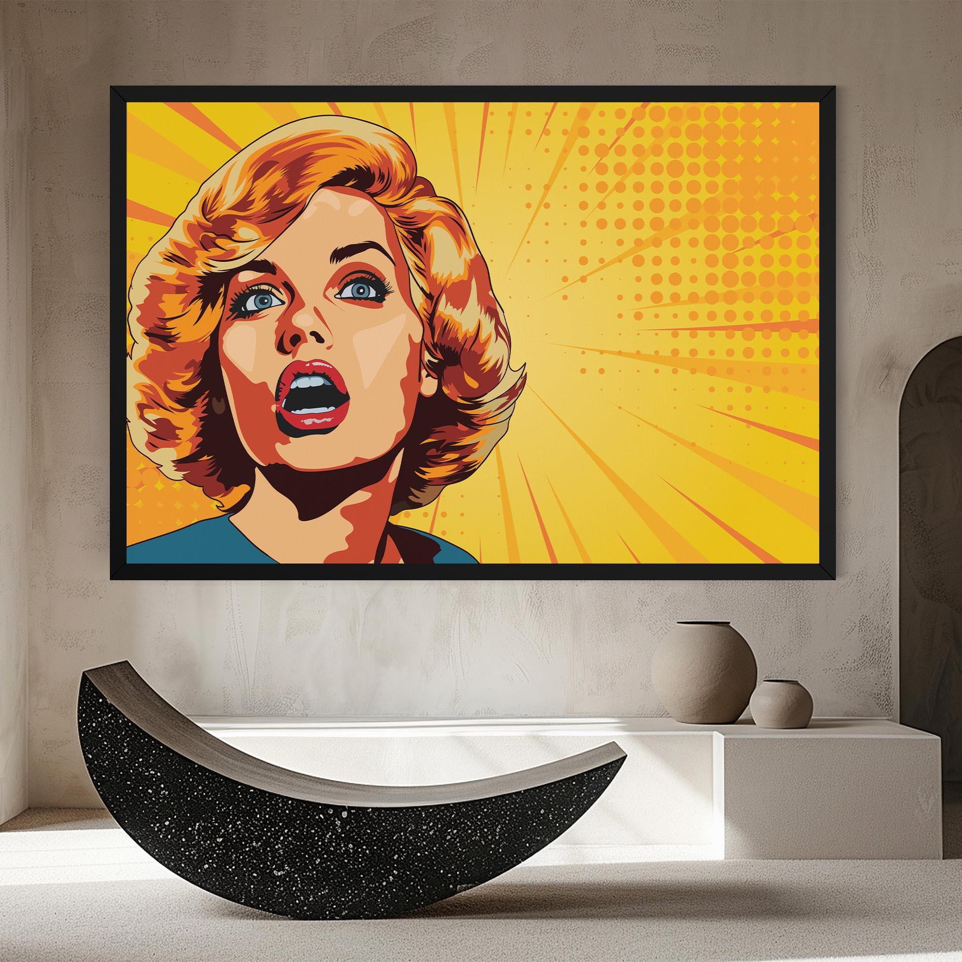 Tablou Canvas Surprised Blonde Lady mockup 8