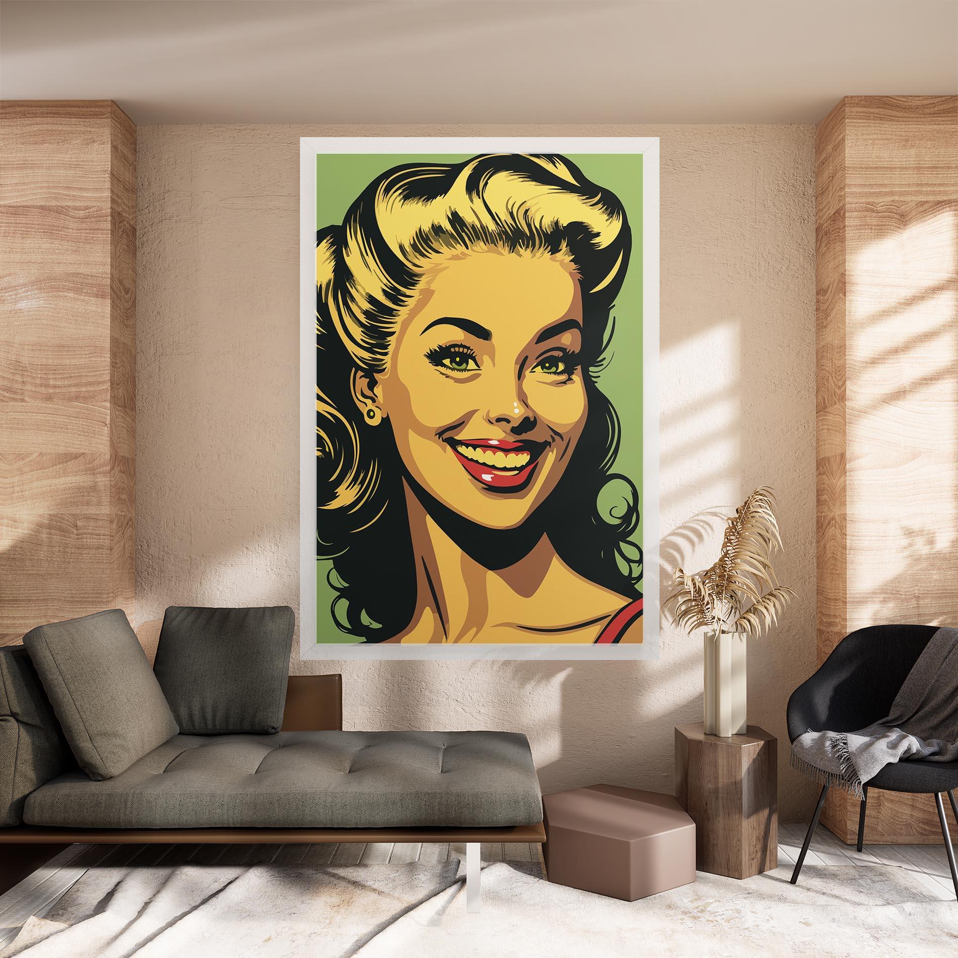 Tablou Canvas Green Light Pop Lady mockup 8