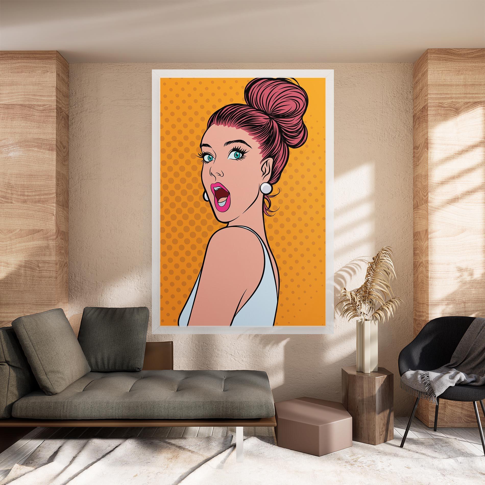 Tablou Canvas Pop Comic Lady mockup 8