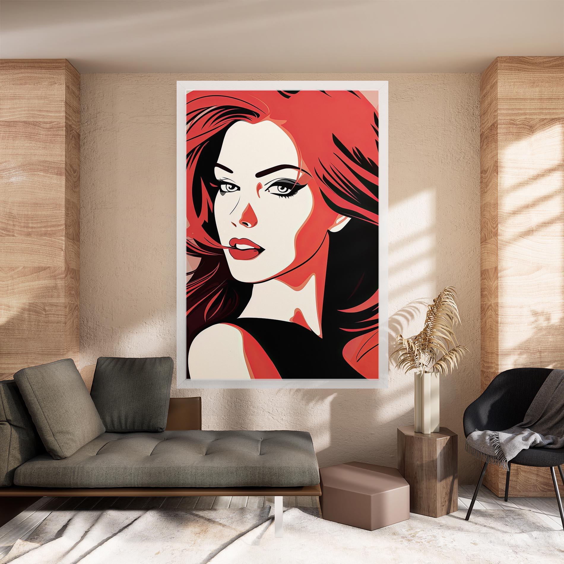 Tablou Canvas Red Hair Pop Art mockup 8