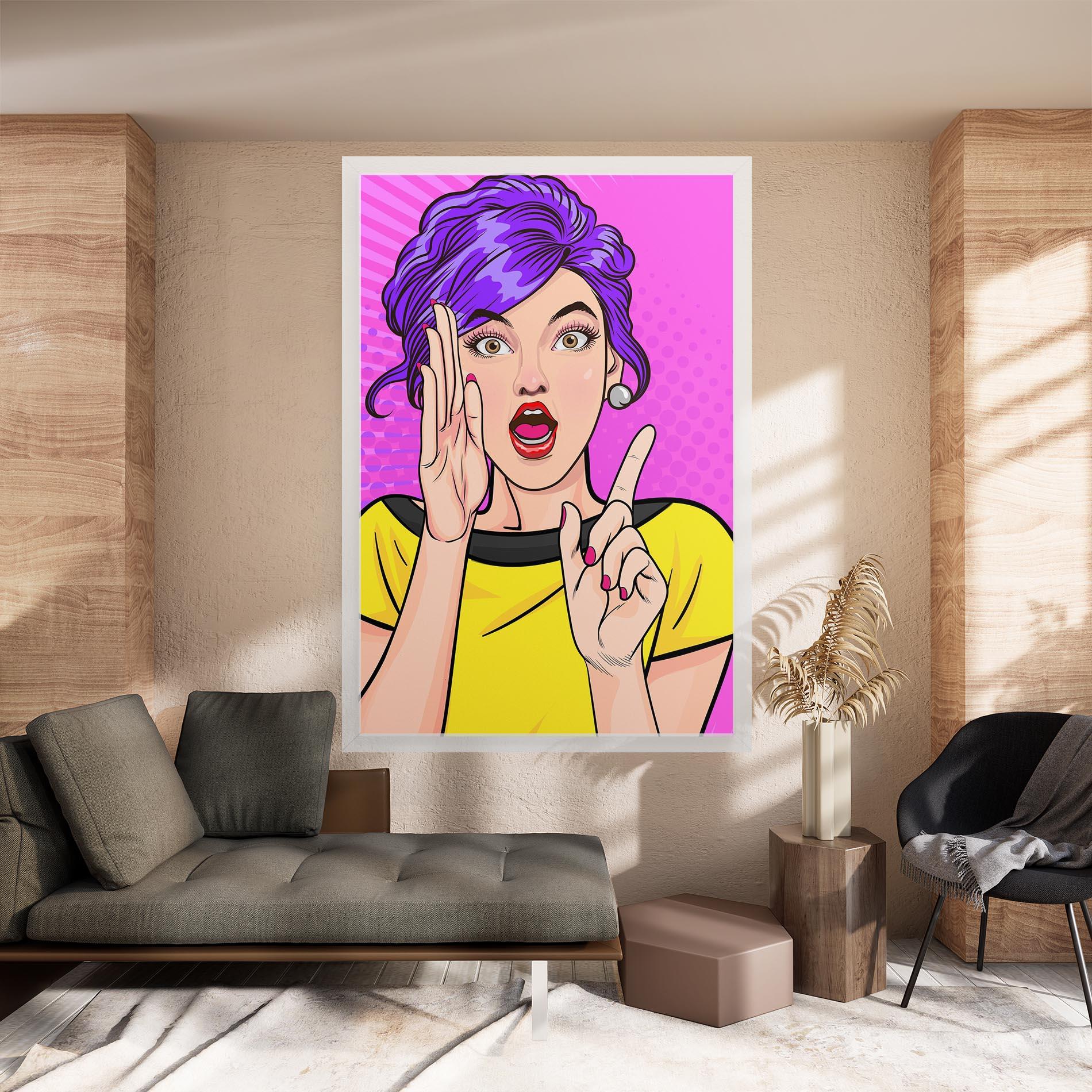 Tablou Canvas Surprised Pop Woman mockup 8