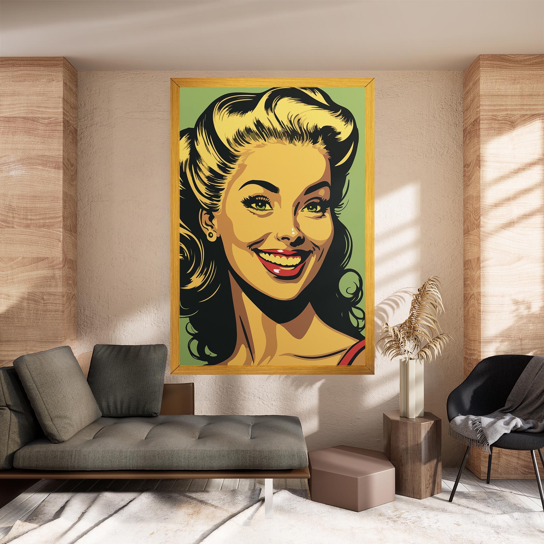 Tablou Canvas Green Light Pop Lady mockup 8